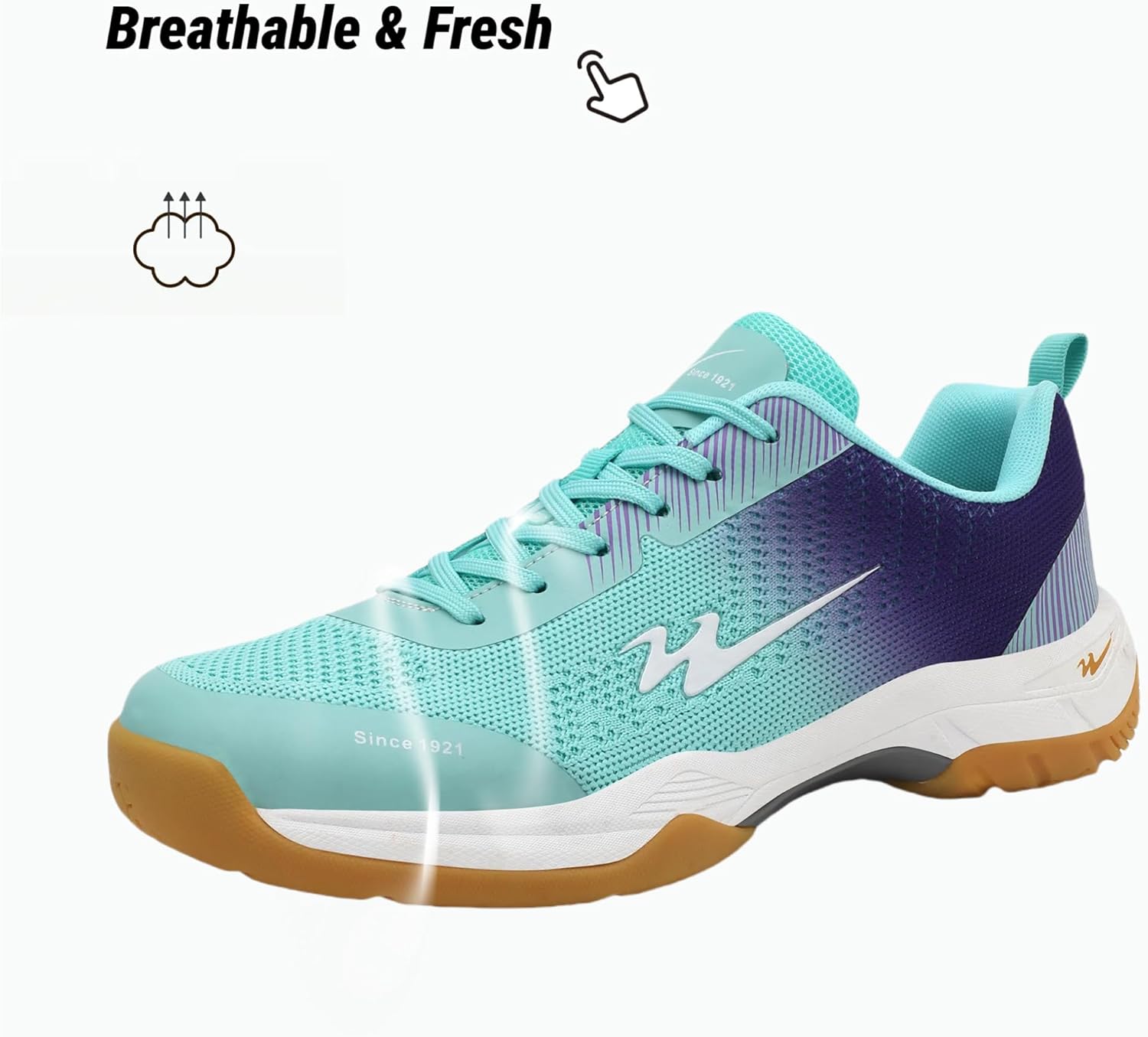cungel-Tennis-Badmintion-Pickleball-Shoes Unisex No-Slip Pickleball & Tennis Shoes | Lightweight Breathable Court Shoes for Men and Women Green