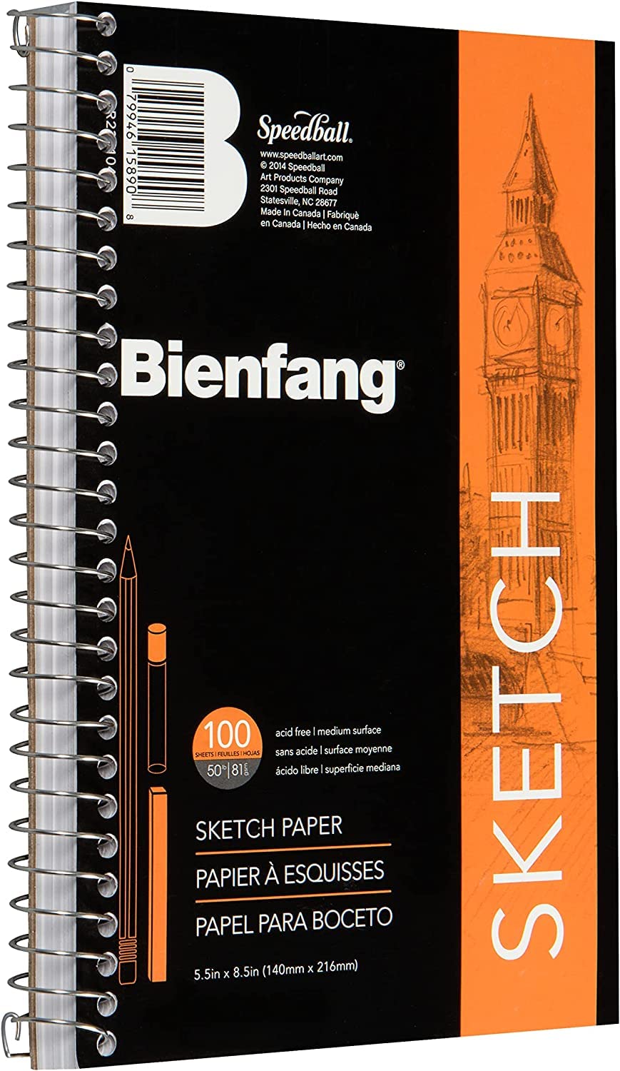 Amazon.com: Bienfang Sketch Pad 5.5x8.5 Inch (3-Pack) 100 Sheets