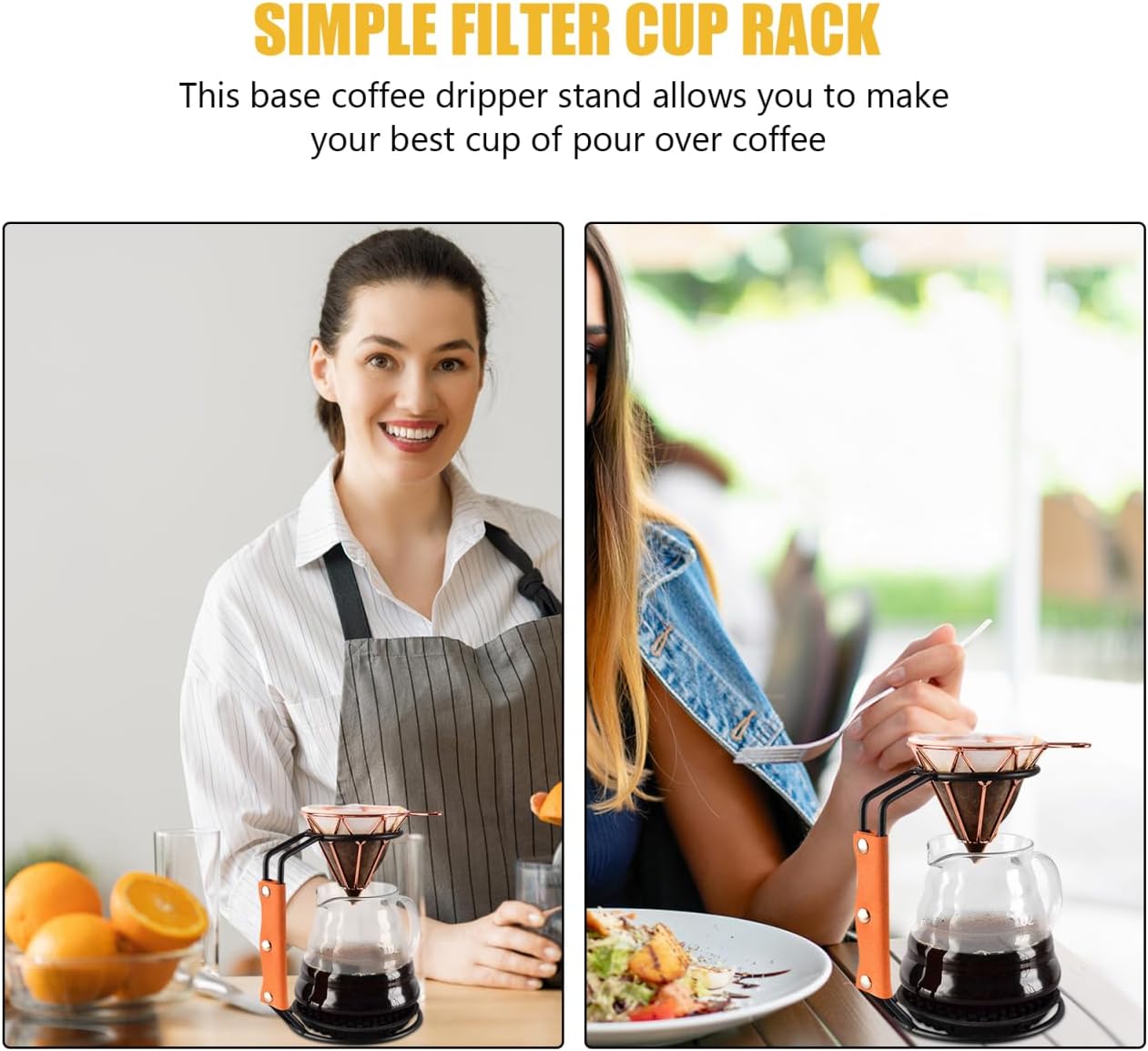 Hemoton Coffee Dripper Stand with Non-Slip Handle Adjustable Filter Cup Holder for Brewing Compact 7.48X4.72X3.54 Inch Coffee Accessory for Home and Cafe