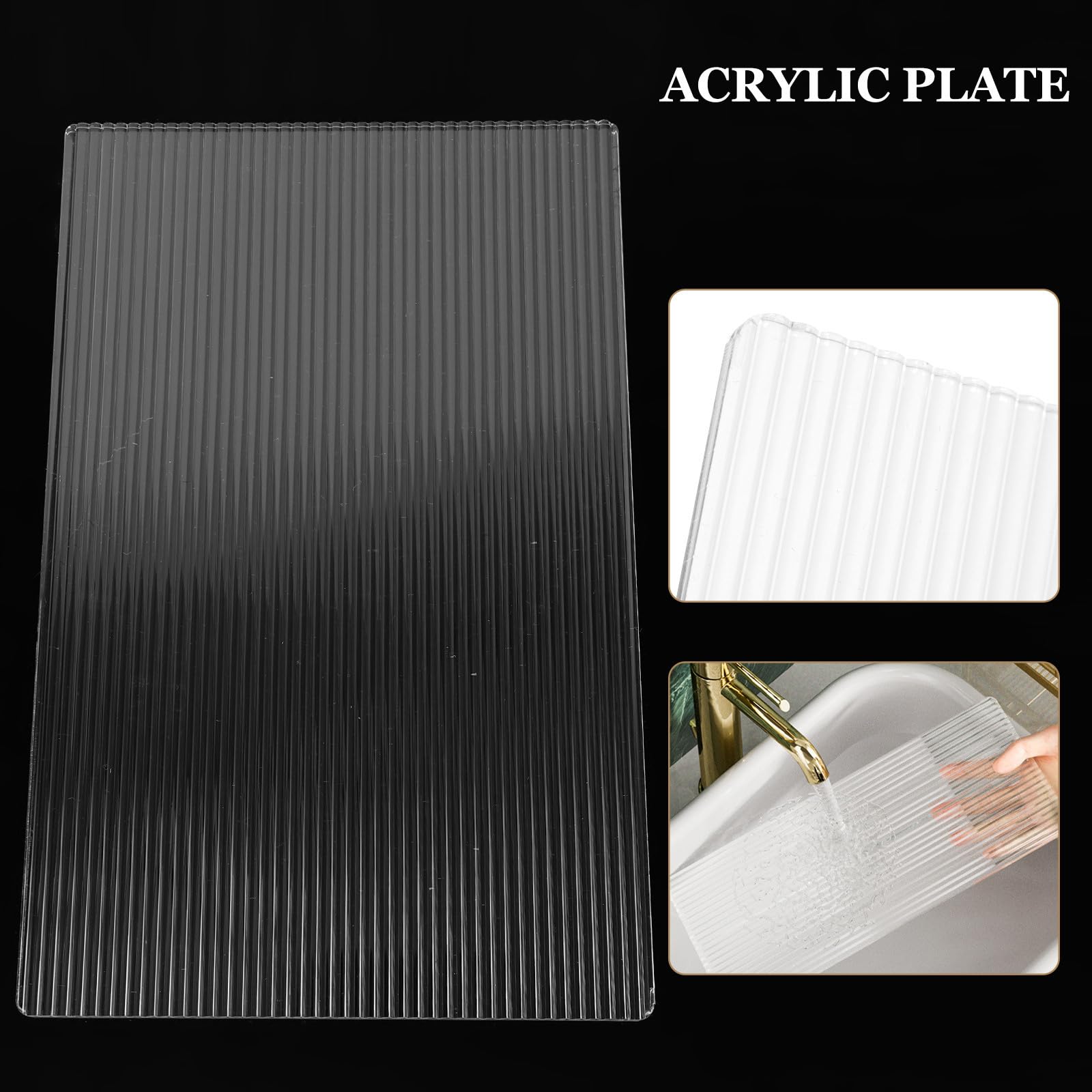 TEHAUX bandejas Decorativas de mostrador Organizador de baño para encimera de baño y Cocina, Dorado, Acero al Carbono y acrílico, práctico y fácil de Instalar