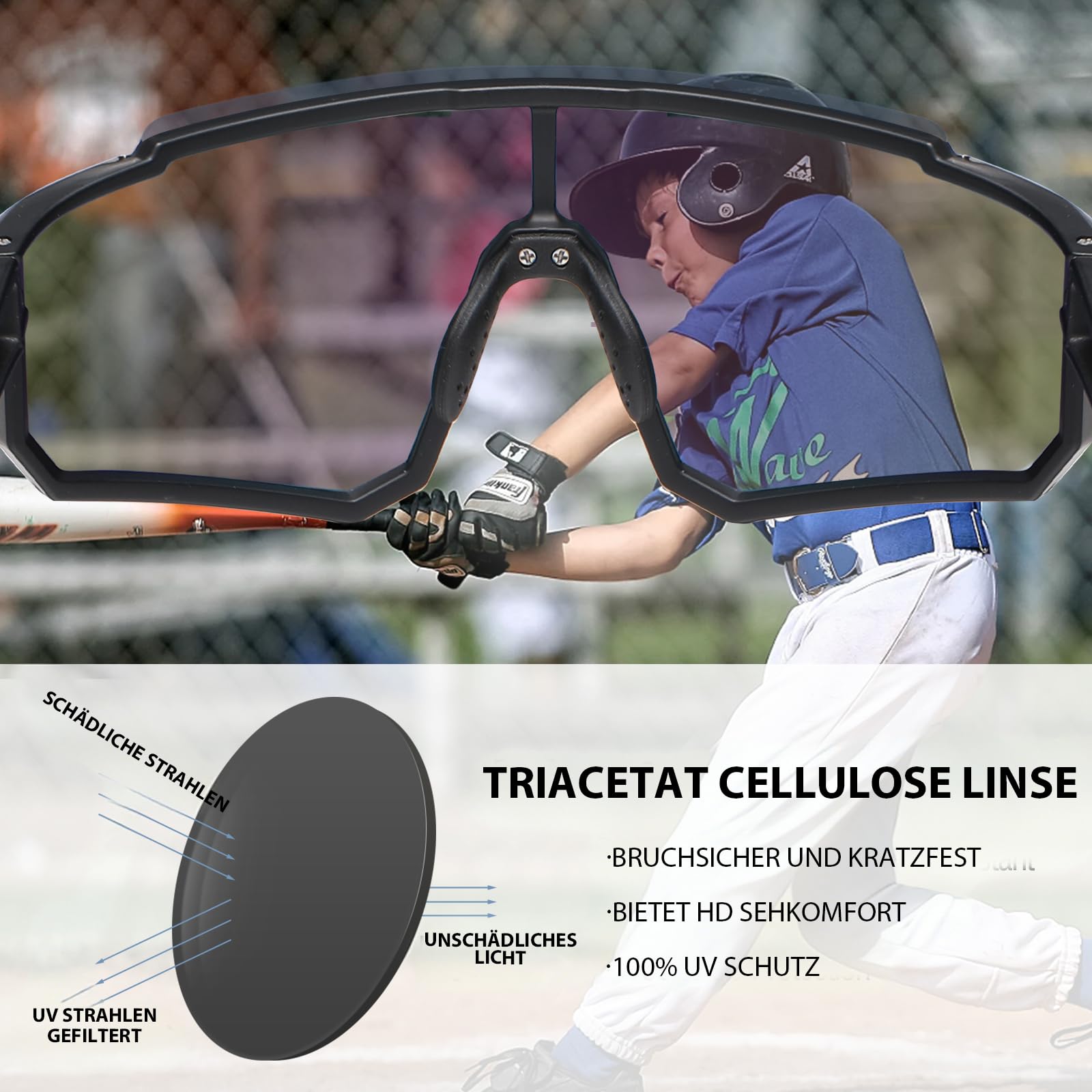 DUCO Lunettes de soleil polarisées DK310 - Pour jeunes garçons et filles - Pour le cyclisme - Cadre léger UV400 - Pour enfant de 8 à 16 ans