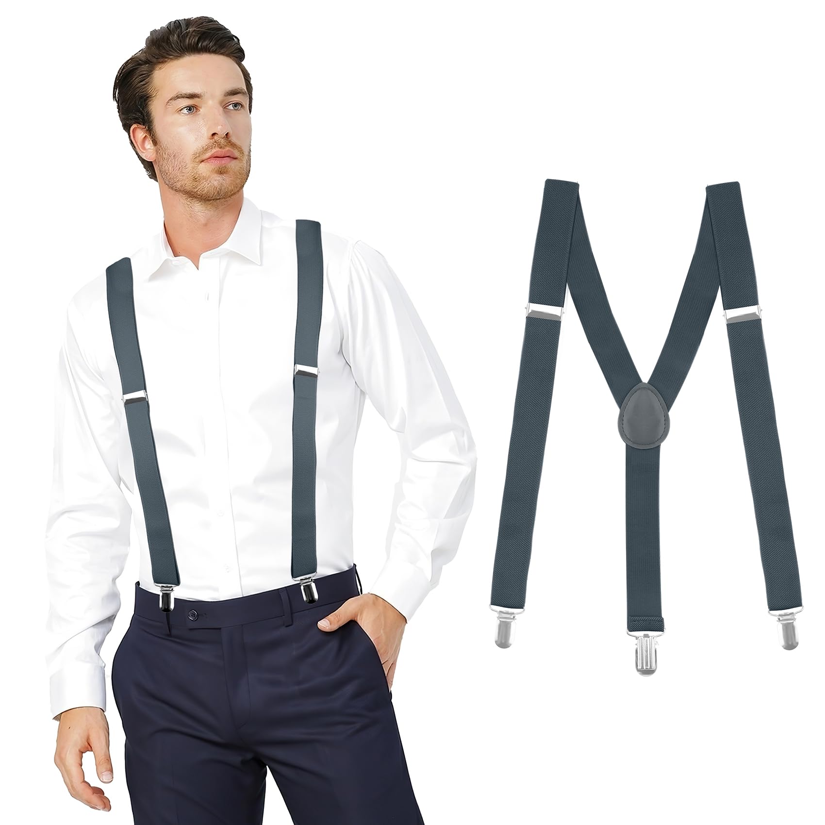 Tirantes ajustables para hombre con correas elásticas, espalda en Y, tirantes de senderismo debajo de la ropa