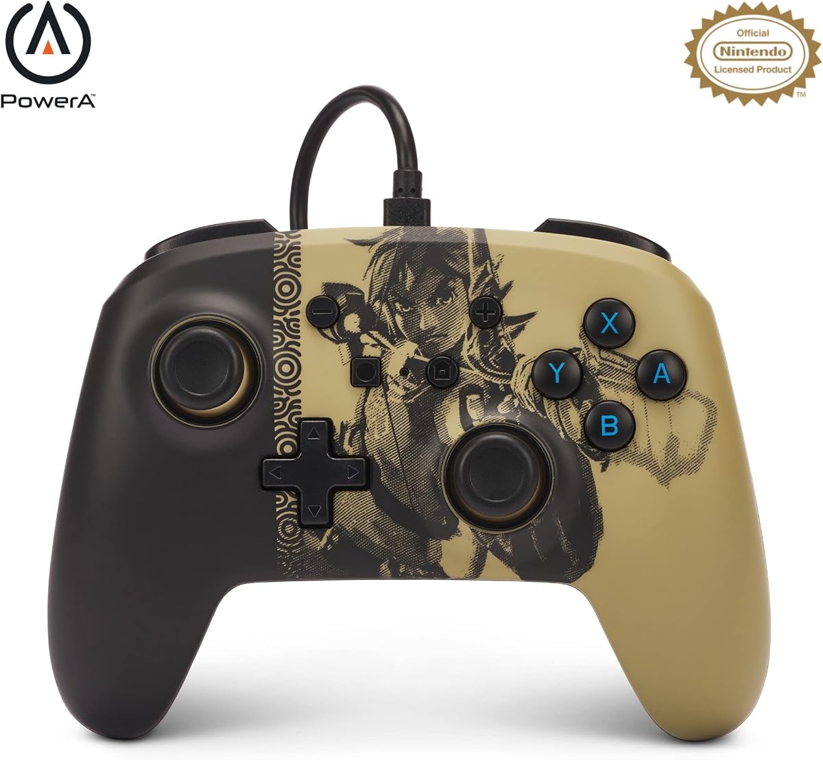 Controlador con cable mejorado PowerA para Nintendo Switch - Ancient Archer, Gamepad, controlador de juego, controlador con cable, con licencia oficial