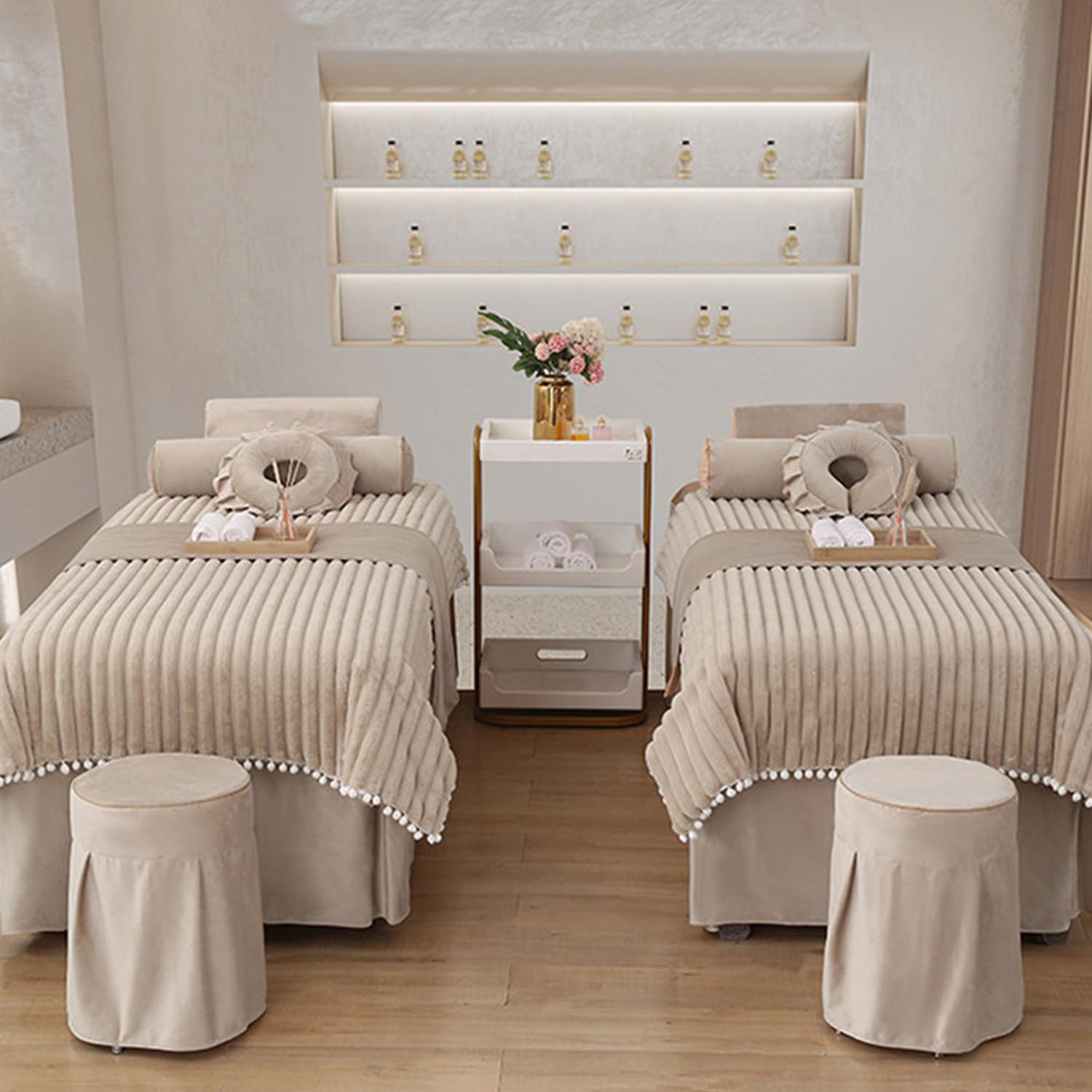 4 Sztuk CiepłE Masaż Stół łóżKo SpóDnica Pokrycie łóżKa Spa
