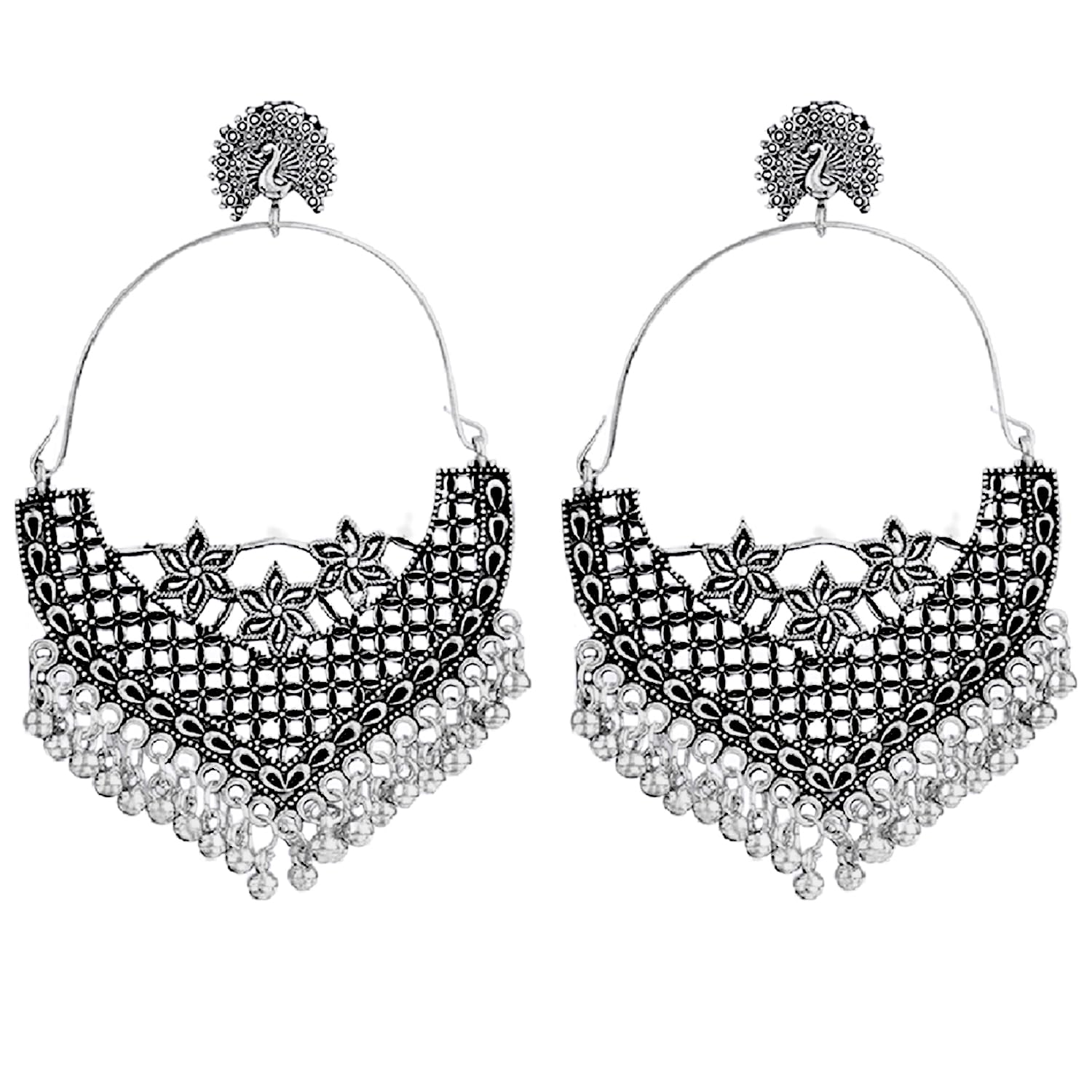 See full amazon price history chart for JFL-Jewellery for Less Antique Oxidised Silver Plated Peacock Design Chand Bali Earring for Women & Girls.(Navratri Special) JFL-Jewellery for Less Antique Oxidised Silver Plated Peacock Design Chand Bali Earring for Women & Girls.(Navratri Special) (B0DH4Z6DFD) Amazon Price History, Amazon Price Tracker