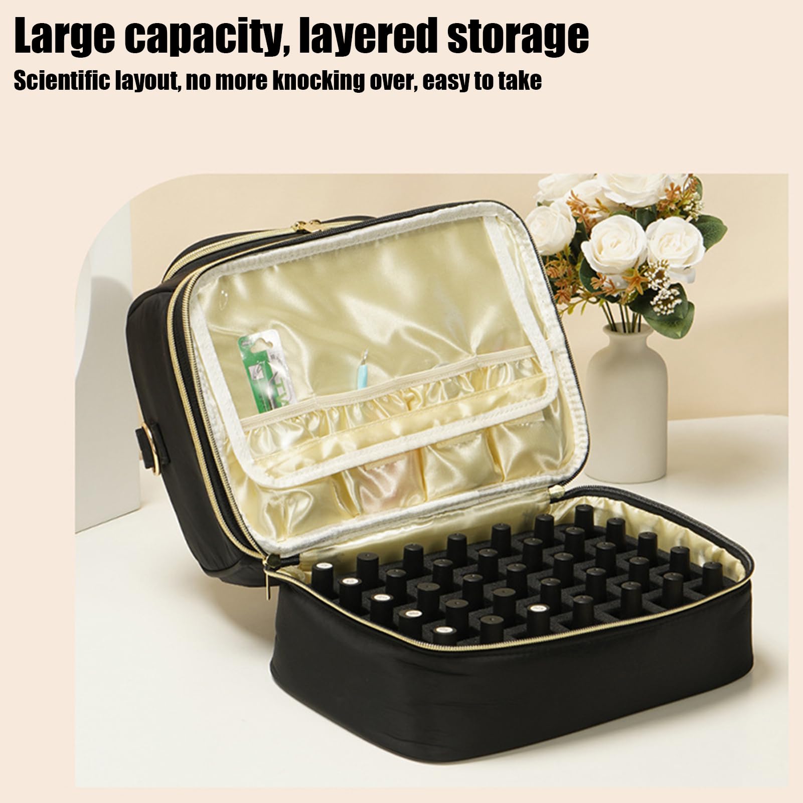 Estuche de transporte para esmalte de uñas, Estuche organizador de esmalte de uñas,Bolsa de almacenamiento para suministros de uñas - Estuche portátil de viaje para tecnología de uñas, para lámpara de
