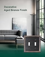 Vista 3 de Paquete de 2 cubiertas de placa de interruptor de luz de doble palanca, cubiertas decorativas de placa de doble interruptor Pearls, placa de pared