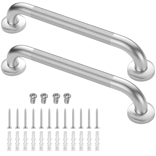 2 Pack 16 Inch Grab Bars for Bathtubs and Showers, Anti Slip Shower Grab Bars Stainless Steel Shower Handle Toilet Handicap Elderly Senior Assist Bathroom Saft Handle