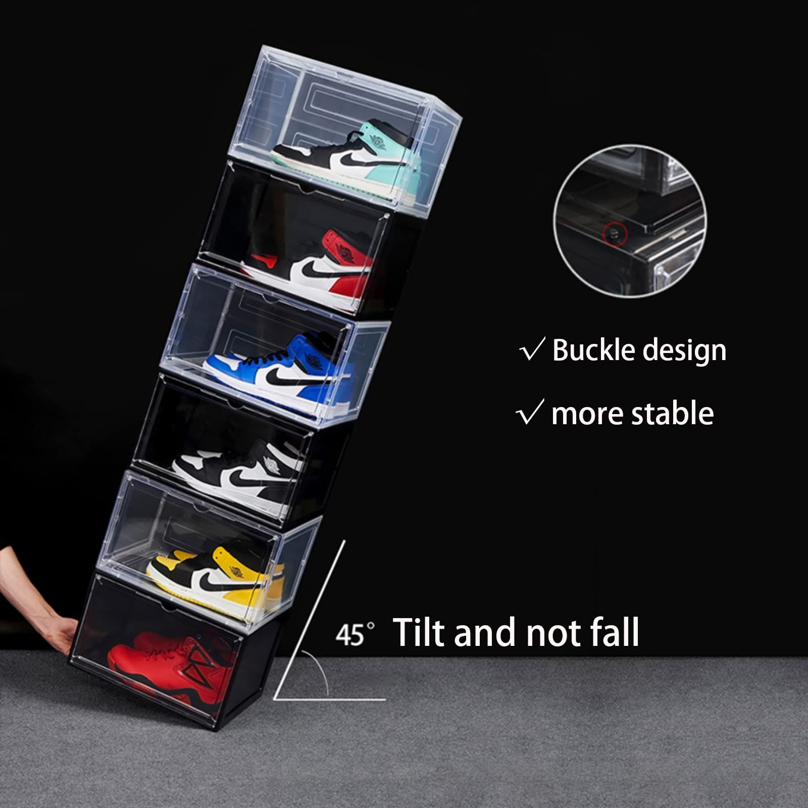 NUACOS Meuble Rangement Chaussures Boite a Chaussure Transparente, Boite Chaussures Empilables, Sneakers Box Pliable, Rangement Chaussures Gain de Place, Casier de Rangement,Blanc,14 pcs NUACOS Meuble Rangement Chaussures Boite a Chaussure Transparente, Boite Chaussures Empilables, Sneakers Box Pliable, Rangement Chaussures Gain de Place, Casier de Rangement,Blanc,14 pcs