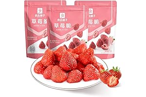 Bestore Three-Pack Freeze Dried Strawberry: Naturally Crispy, Whole, Unsliced