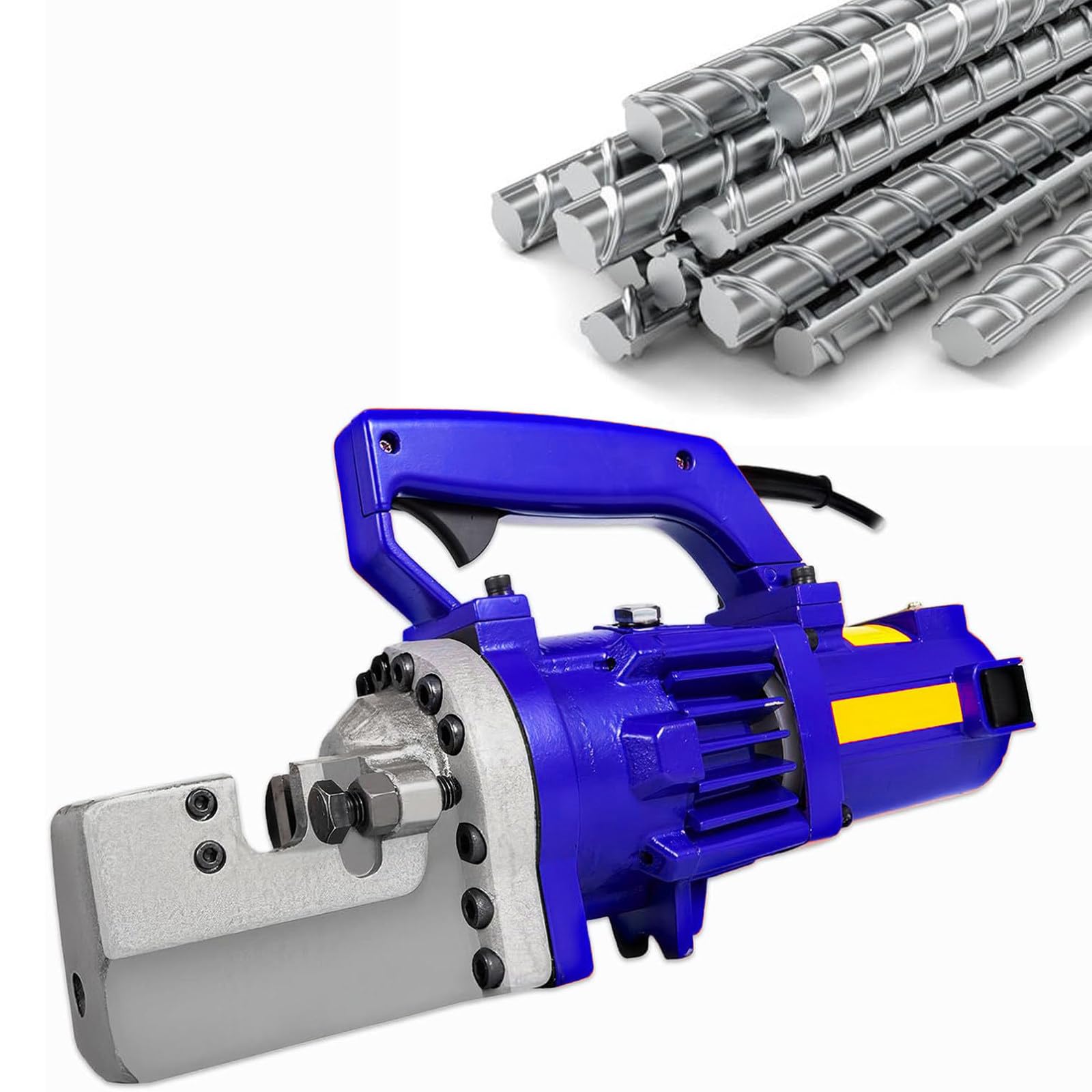 LHUITUI Electric Rebar Cutter Hydraulic, Portable Rebar Cutter Cutting, Electric Hydraulic Cutter, Low Noise, 1250W / 1700W, For Infrastructure Sites Blue-1250W
