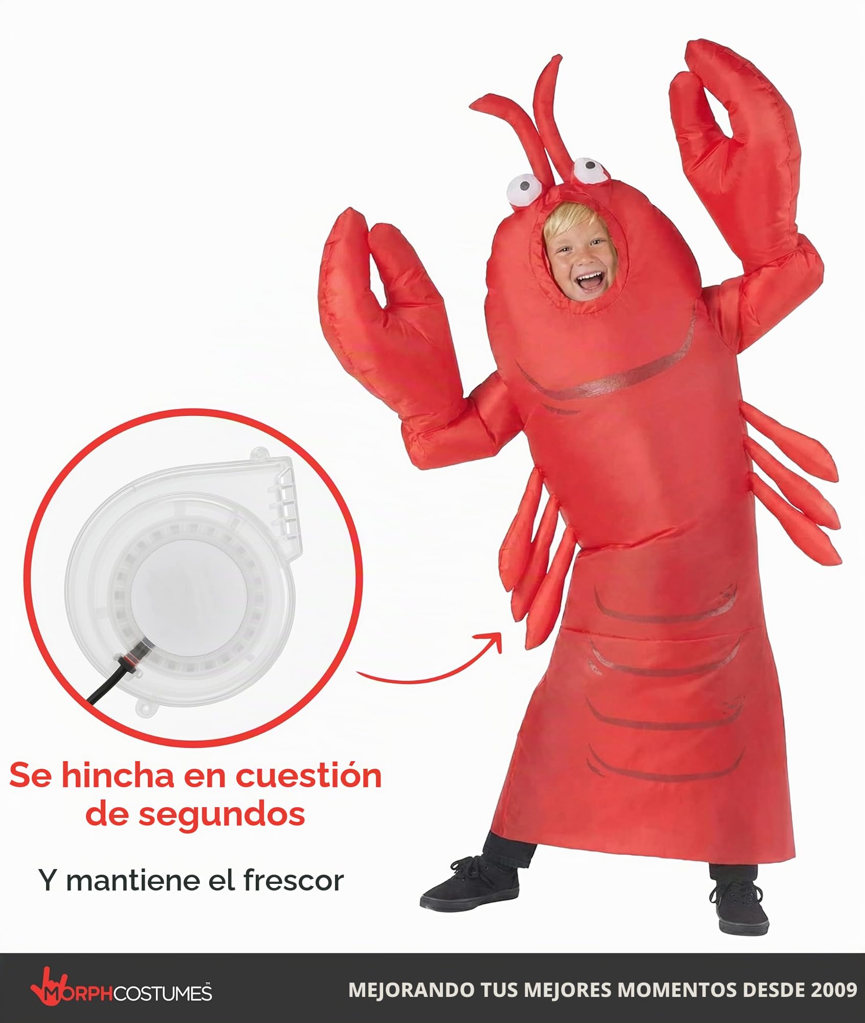 Morph Disfraz inflable de langosta gigante para niños