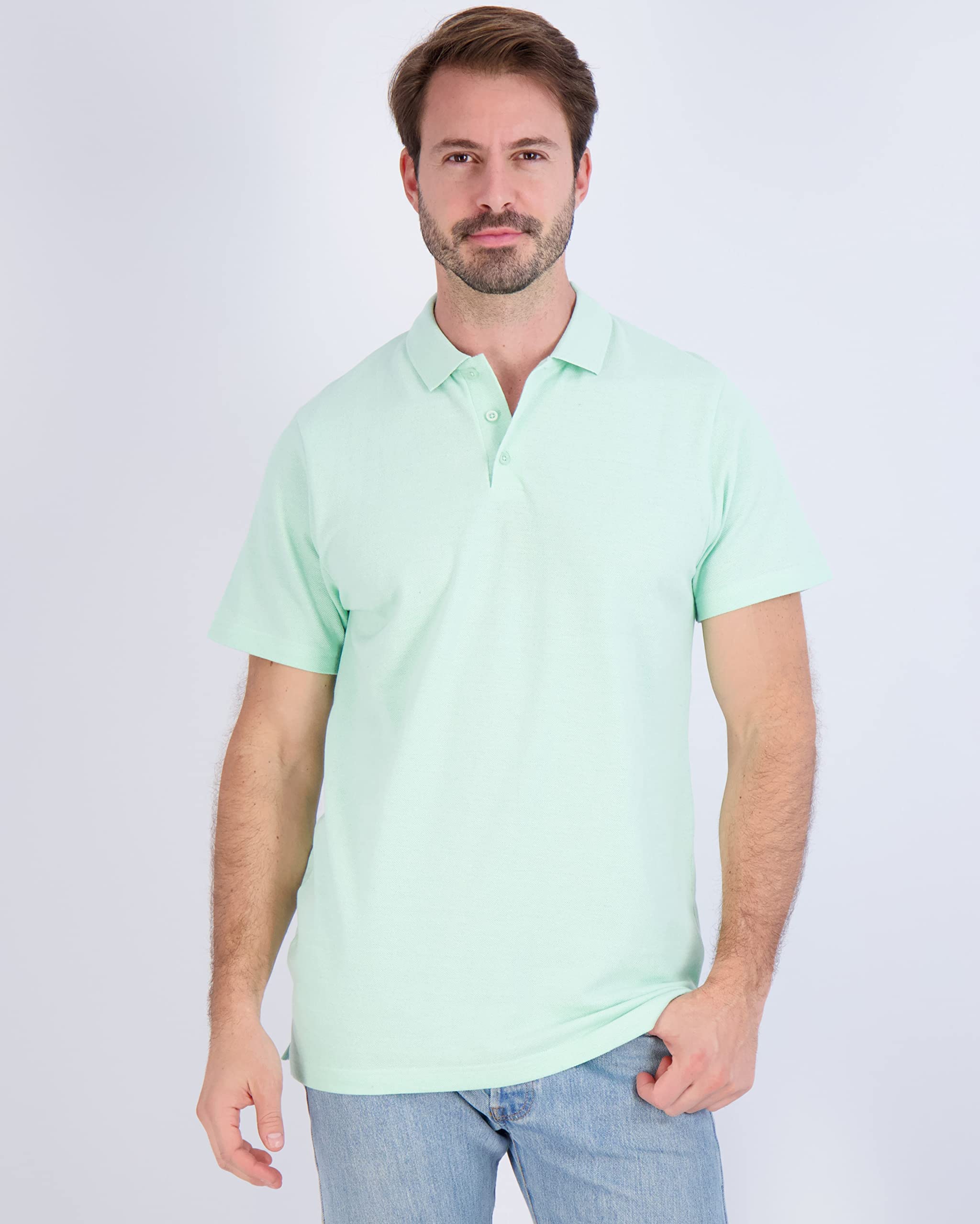 3er-Pack: Herren-Poloshirt aus Baumwoll-Piqué, kurzärmelig, atmungsaktiv, regulär und groß (S-5X)