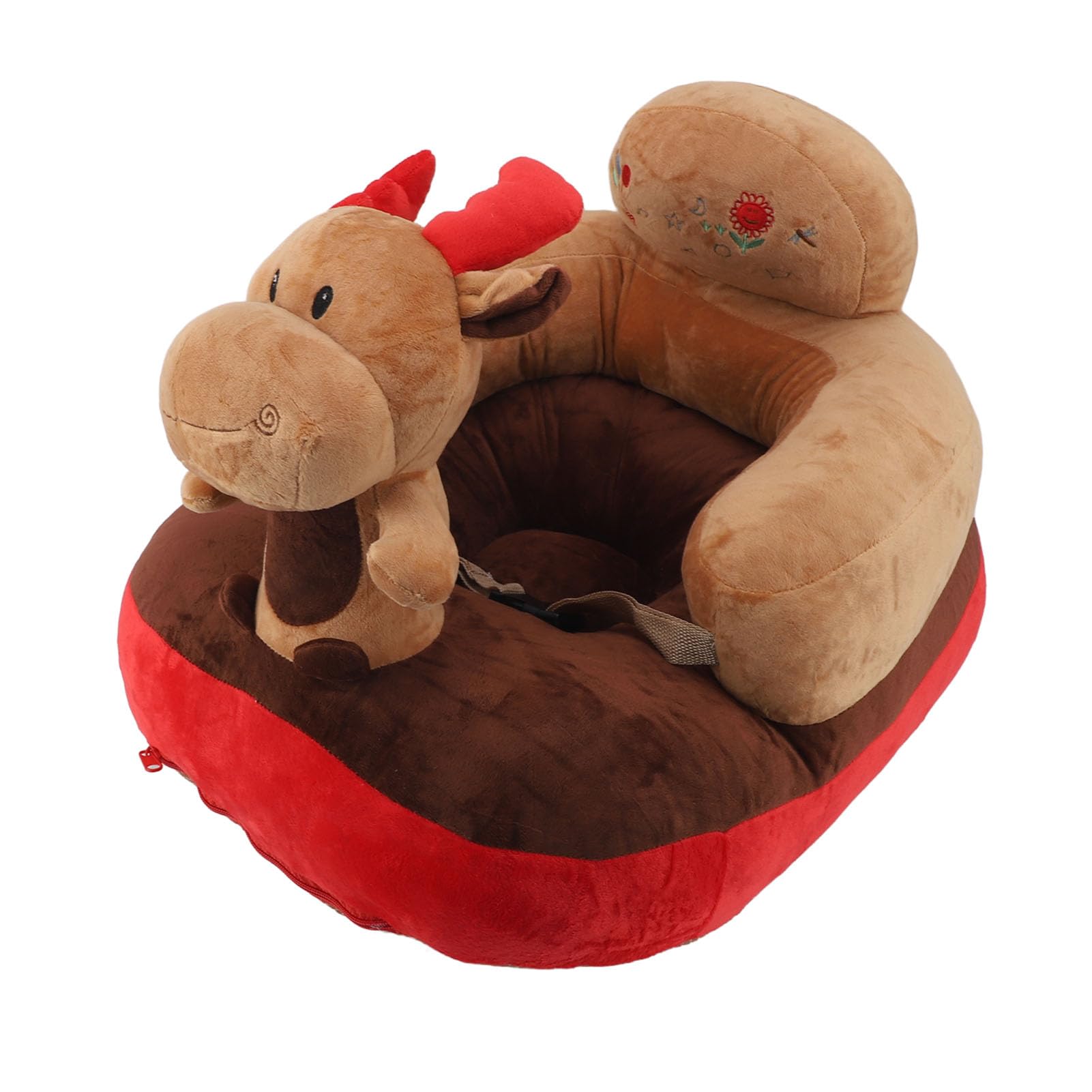 Sofá para bebé, Silla con Soporte para el Suelo, Asiento de Felpa, Lindo Animal de Dibujos Animados, ángulo Ajustable, Silla para Aprender a Sentarse con Cable USB para niños (Tipo 3)