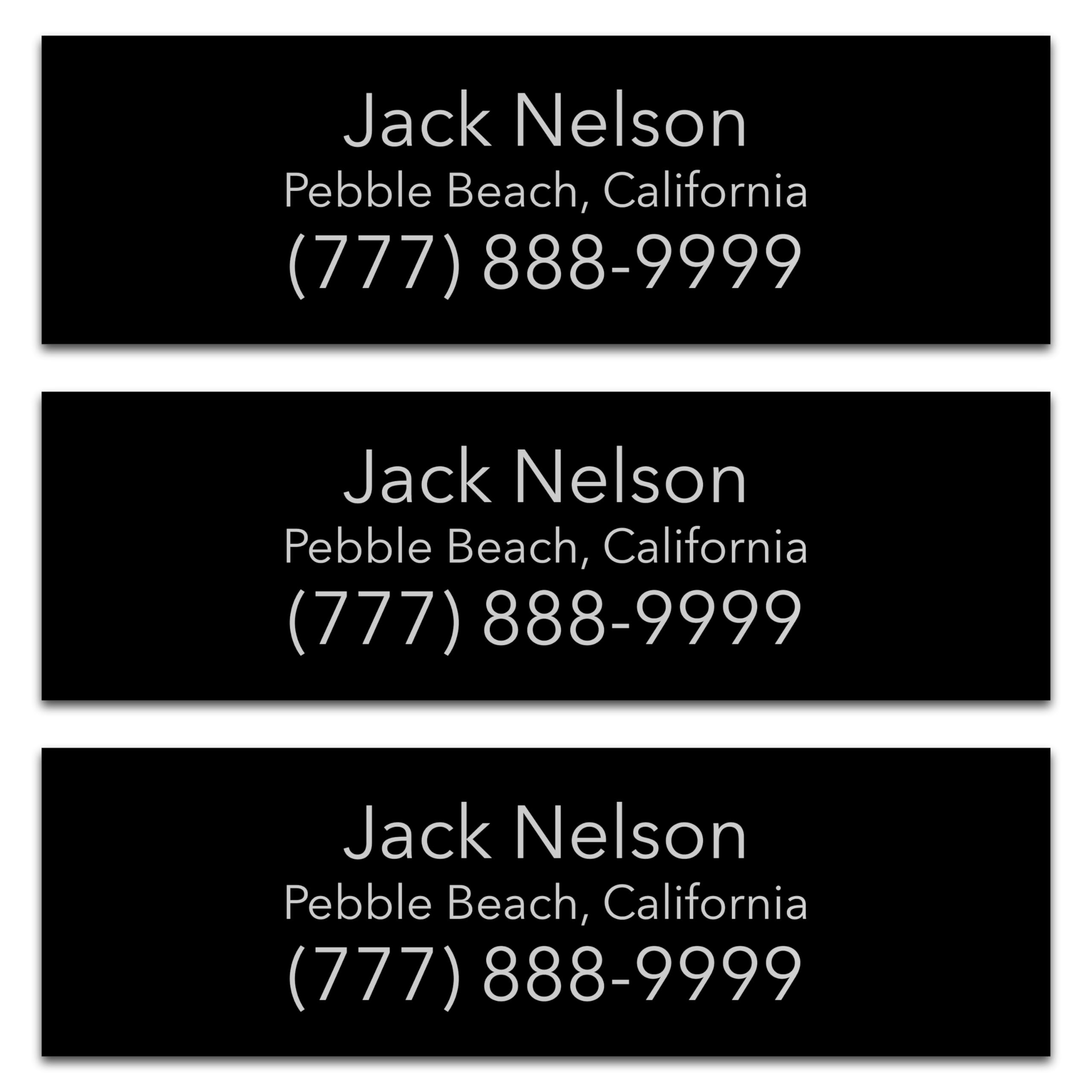 Personalized Golf Club Name Labels (30 Labels) - Custom Waterproof Name Stickers for Golf Clubs (Black with Silver Text)