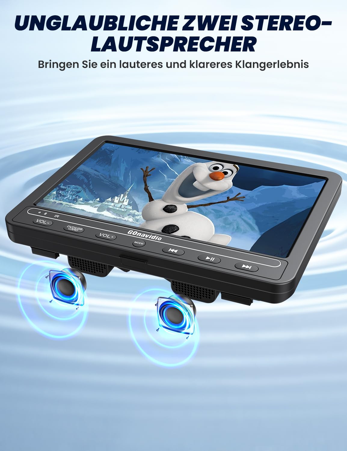 10,1" DVD Player Auto 2 Bildschirme 5-Stunden-Akkulaufzeit mit HDMI-Eingang, USB/TF-Karte, Speicherkapazität, Wiedergabe gleicher/verschiedener Filme, Auto-DVD-Player für Kinder 2 Player
