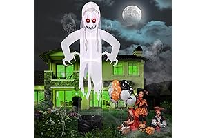 Kalolary 12 FT Halloween Inflatable Ghost - Levitating Ghost with Red Eyes
