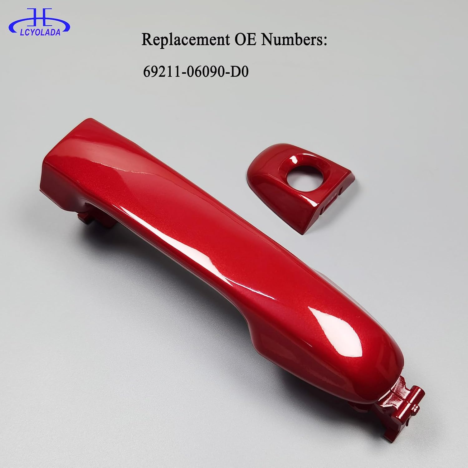Front Left Drive Exterior Door Handle Compatible with Toyota Camry 2012 2013 2014 2015 2016 2017, 69211-06090-D0, Red Painted Color