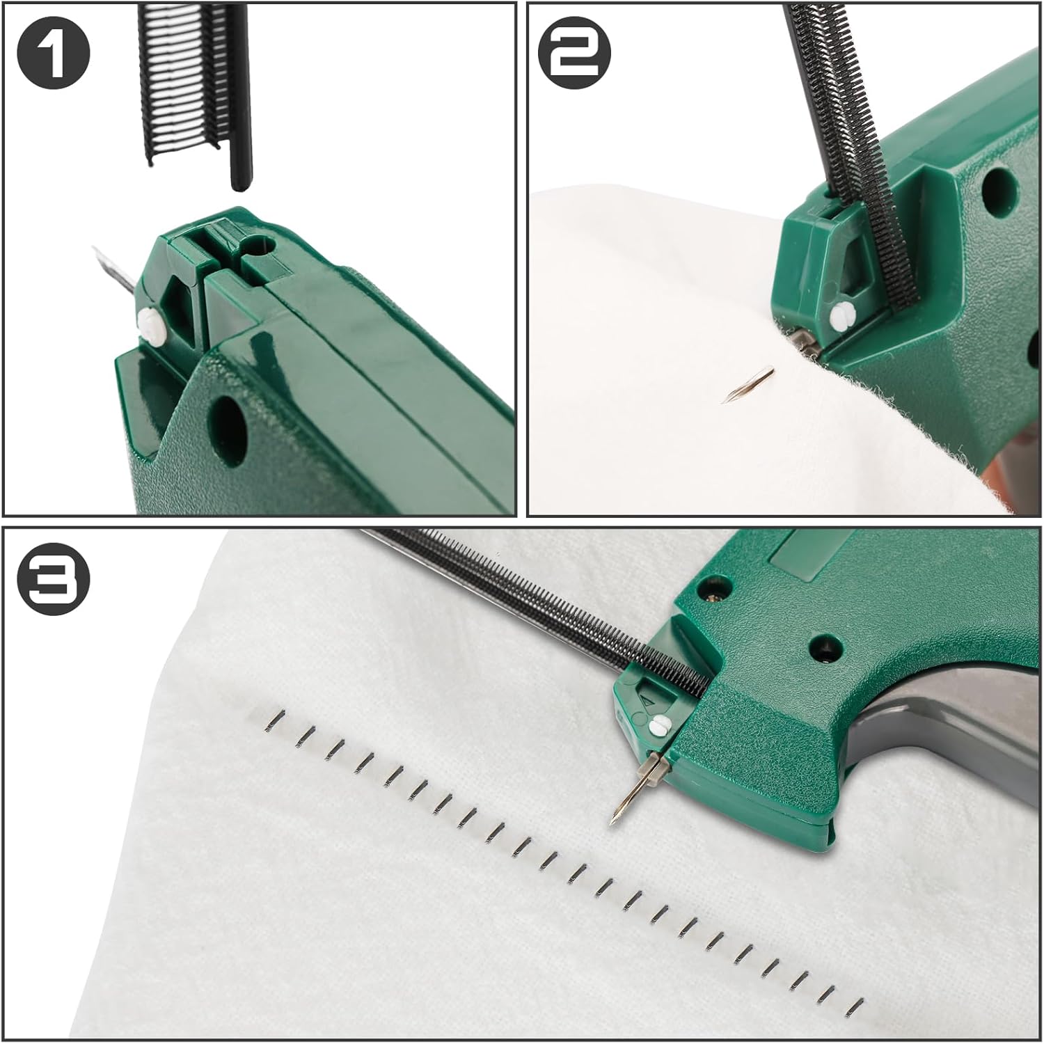 Fine Stitch, Mini Stitch Gun for Clothes, Stitch Quick Clothing Fixer Sewing Quilting Hemming Quick Stitch Tagginn Gun Kits with 2 Needles, 1500 Black & 1500 White 4.4mm Fastener - Image 4