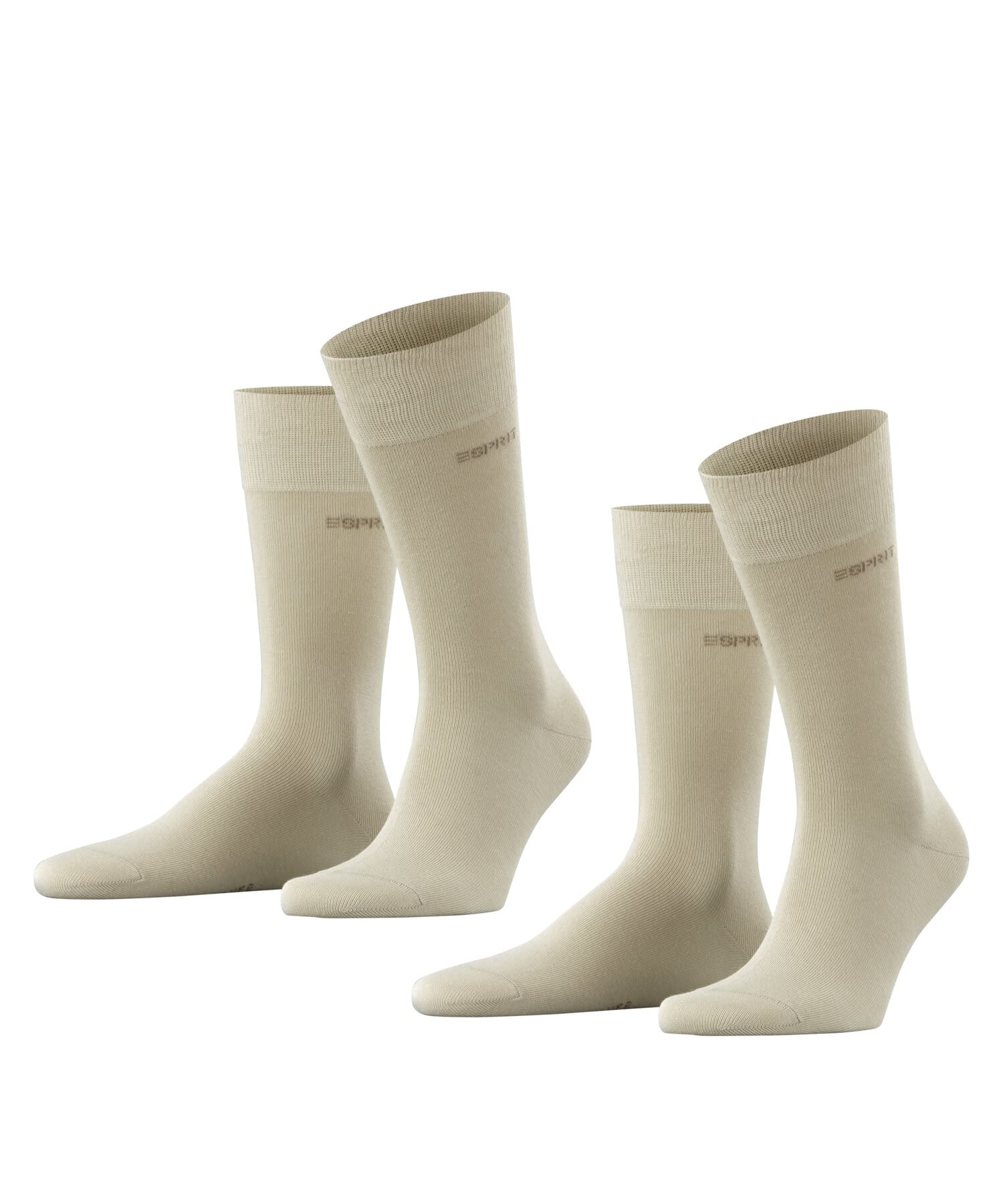ESPRIT Men's Basic Uni Multipack M So Cotton Plain 2 Pairs Socks, Beige Cream 4011, 5.5-8