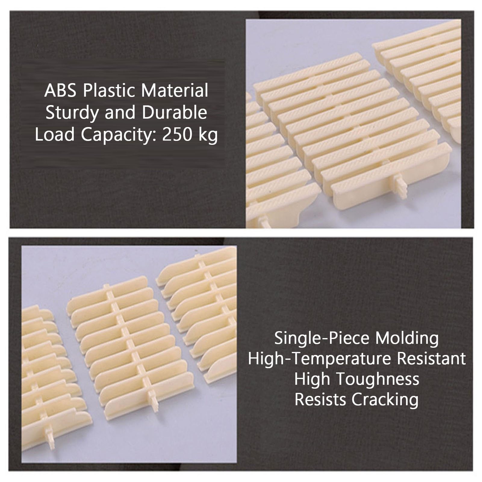 Griglia di drenaggio per Piscina Resistente - Portata 250 kg, Copertura in plastica ABS Durevole con Texture a Rombi, Diametro 20 cm, Ideale per terrazze, patii e vialetti (2 Pezzi)