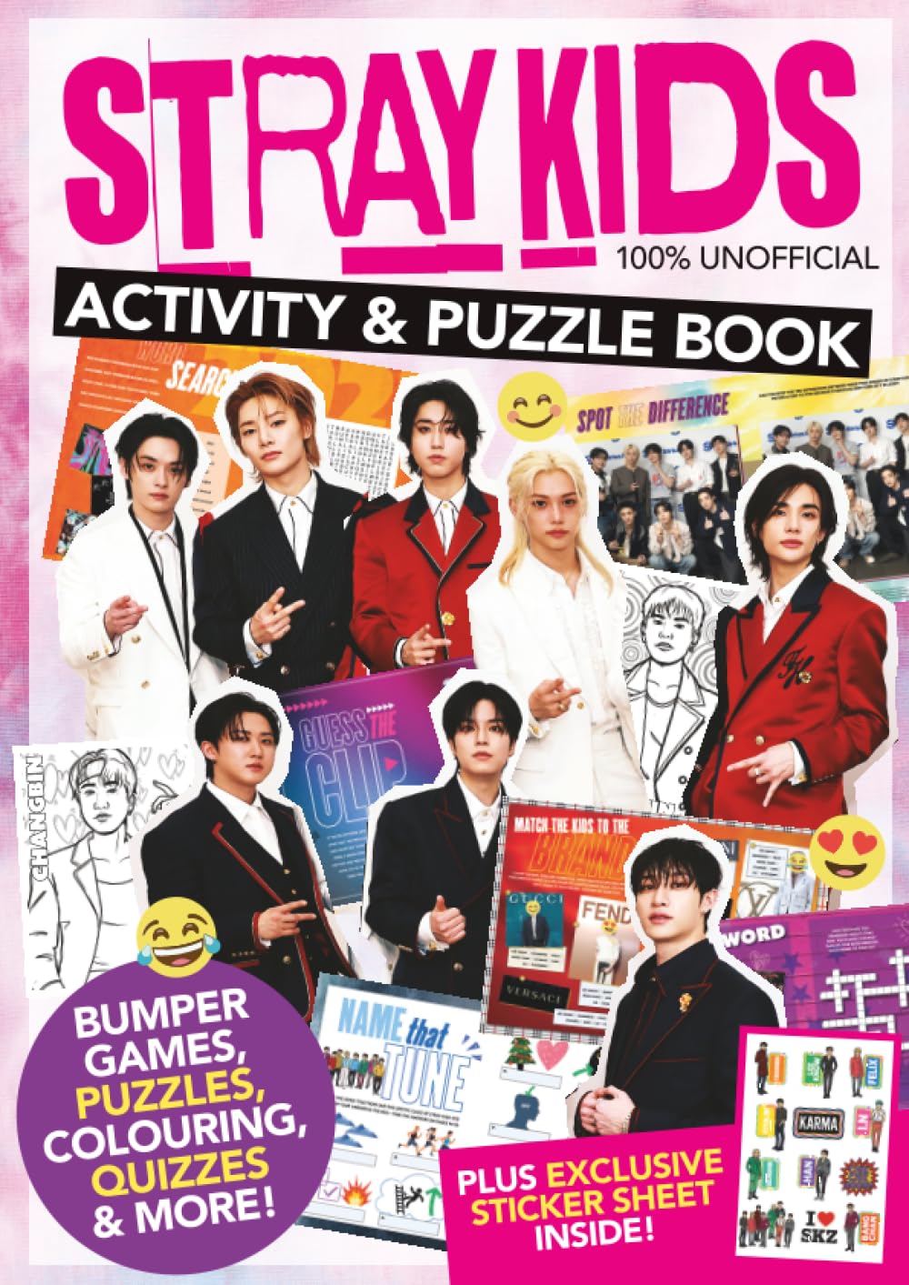 Stray Kids Activity Book: Ultimate SKZ Fan Magazine with Crosswords, Word Searches, Colouring Pages & Games | Gift for Stays & K-Pop Fans