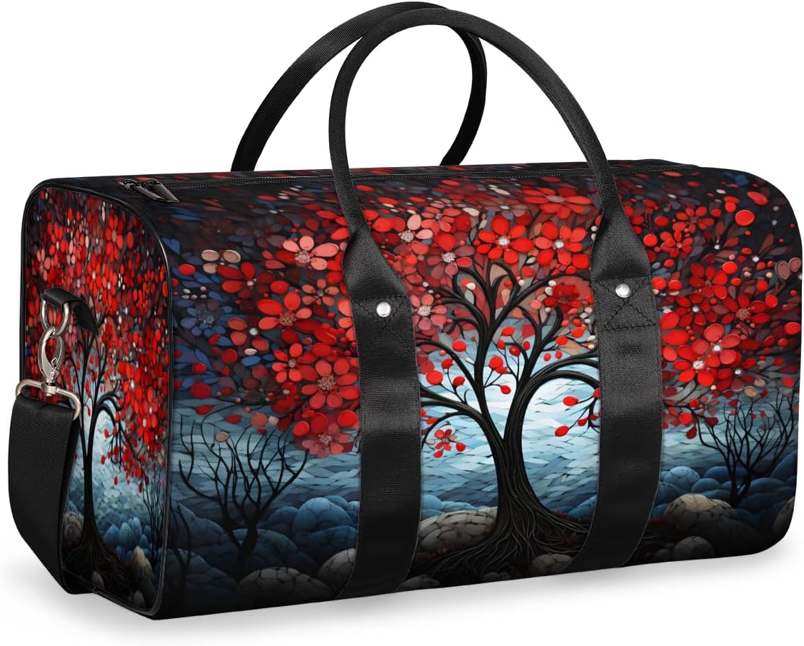 Abstract Tree Beautiful Travel Duffel Bag for Women Men Large Capacity Overnight Weekender Bags for Lightweight Waterproof Sport Gym Bag for Workout Yoga Swim
