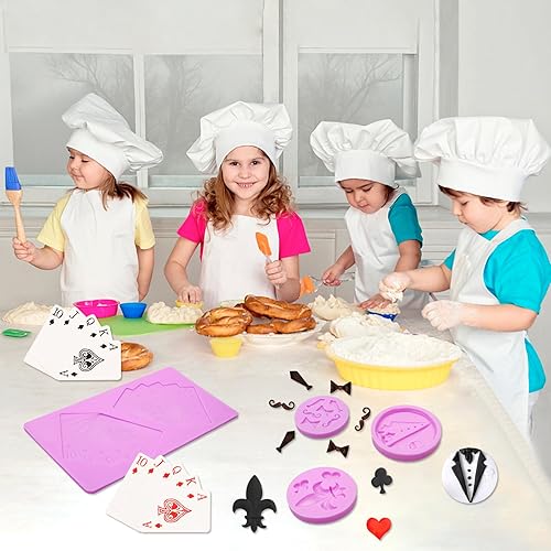 Miniatura 4 de Molde de silicona de póquer, molde de chocolate con forma de espada para club de corazón, corbata para barba, moldes para hornear para el día del