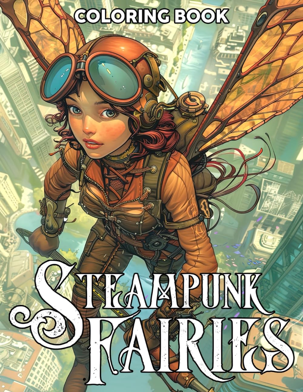 Steampunk Fairies Coloring Book: Magical Creatures Coloring Pages With Beautiful Cyber Pixies Designs For All Ages Stress Relief, Relaxation, And Creativity