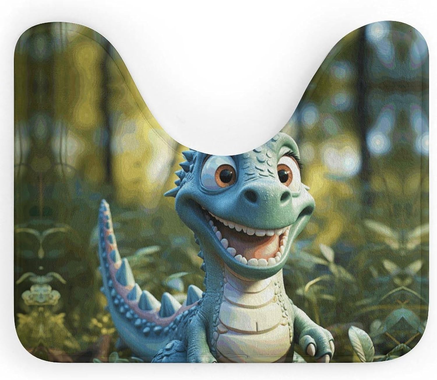 Cartoon Dinosaur U Shaped Toilet Mats Super Absorbent