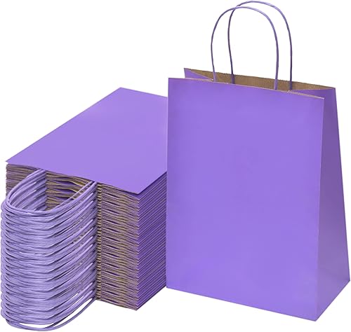 Miniatura 4 de Nexmint Bolsas de papel kraft de 8 x 10.5 pulgadas, bolsas de regalo con asa para cumpleaños, vacaciones, regalos, recuerdos de fiesta, venta al por
