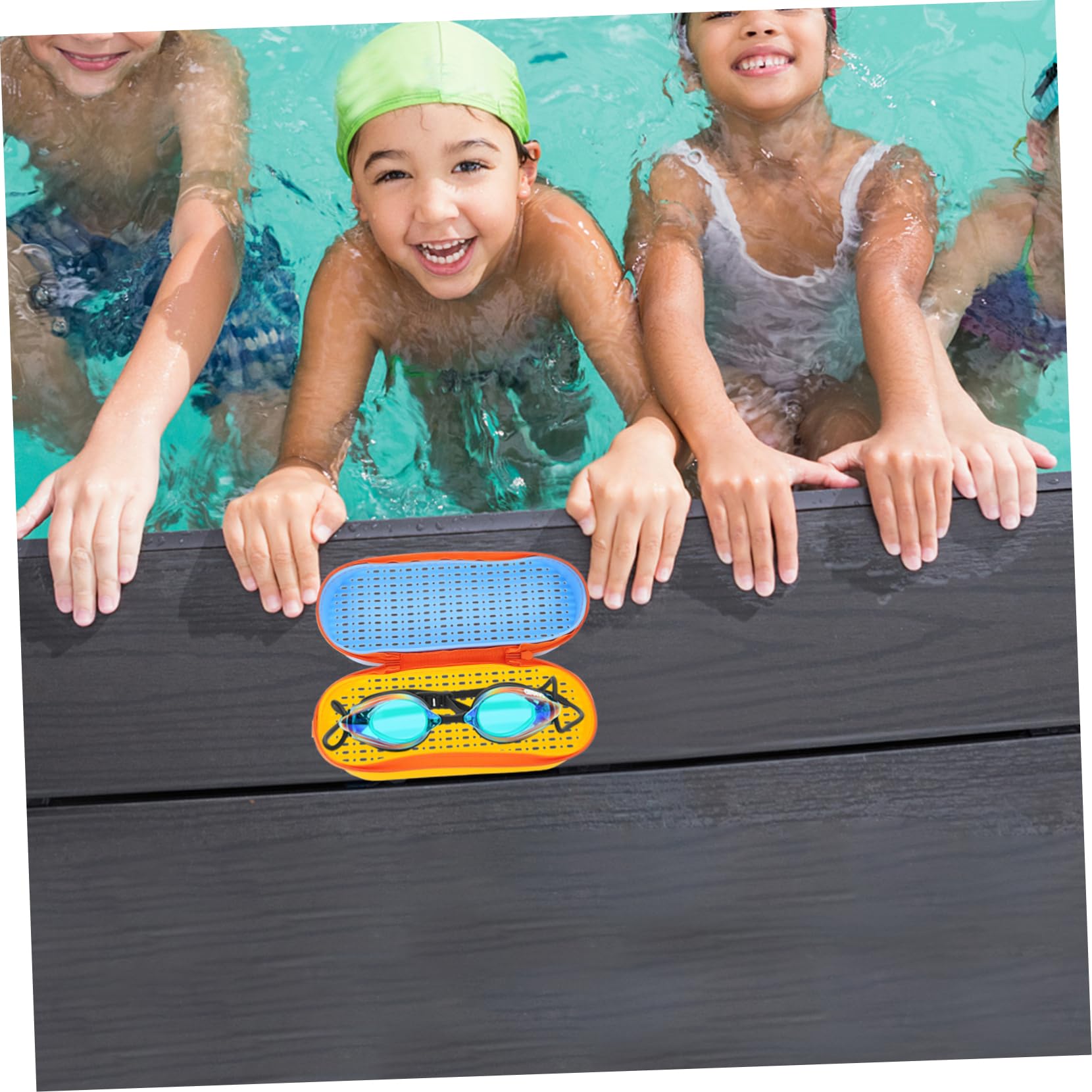 INOOMP Schwimmbrillen Aufbewahrungsbox Brillen Trageboxen Aufbewahrungsboxen Schwimm Caryying Boxen Silikon etuis Farbige Aufbewahrungsboxen
