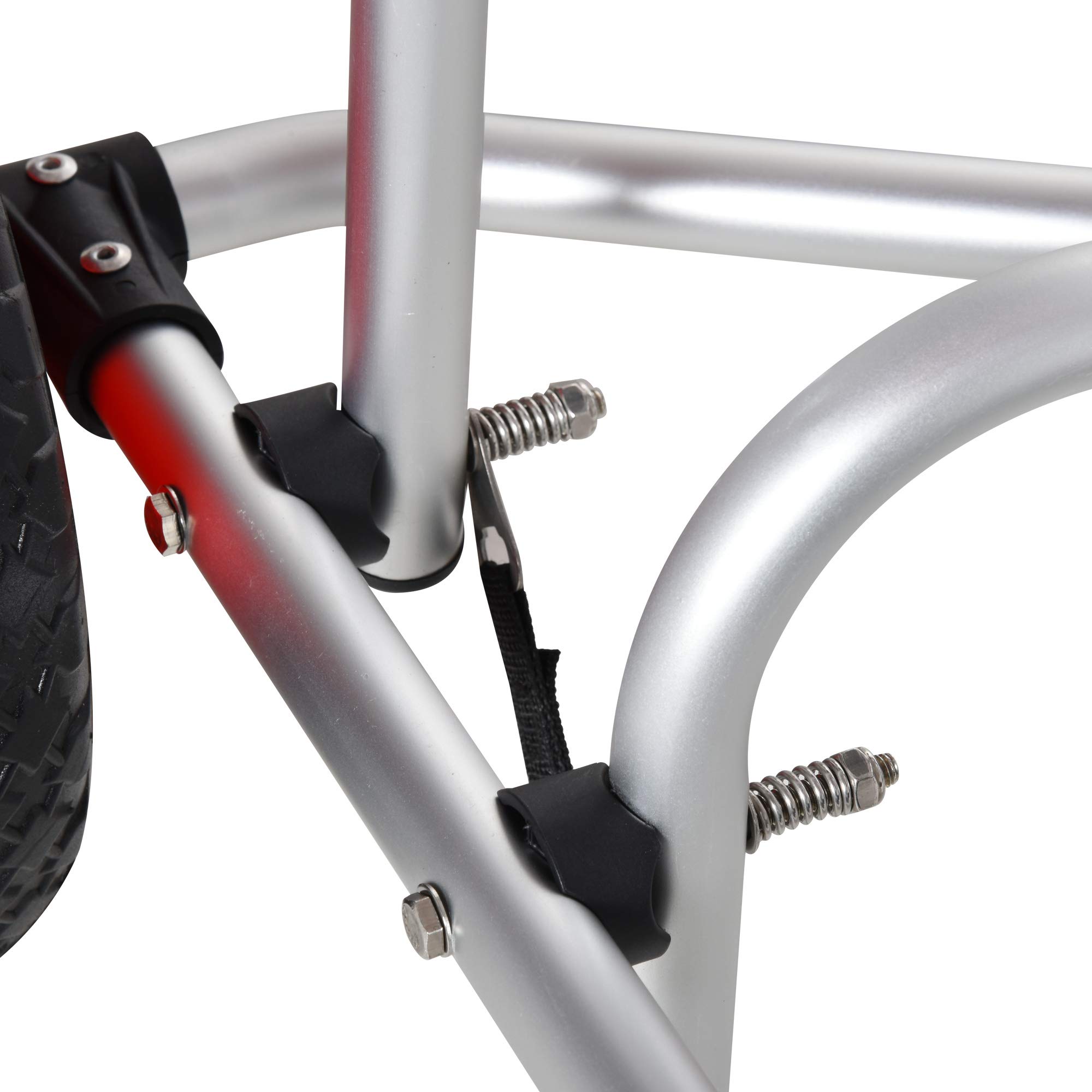 HOMCOM Alu Kanuwagen Kajakwagen Surfwagen klappbar mit Gurt Kunstleder-Räder Silber bis 75 kg 68 x 44,5 x 40 cm