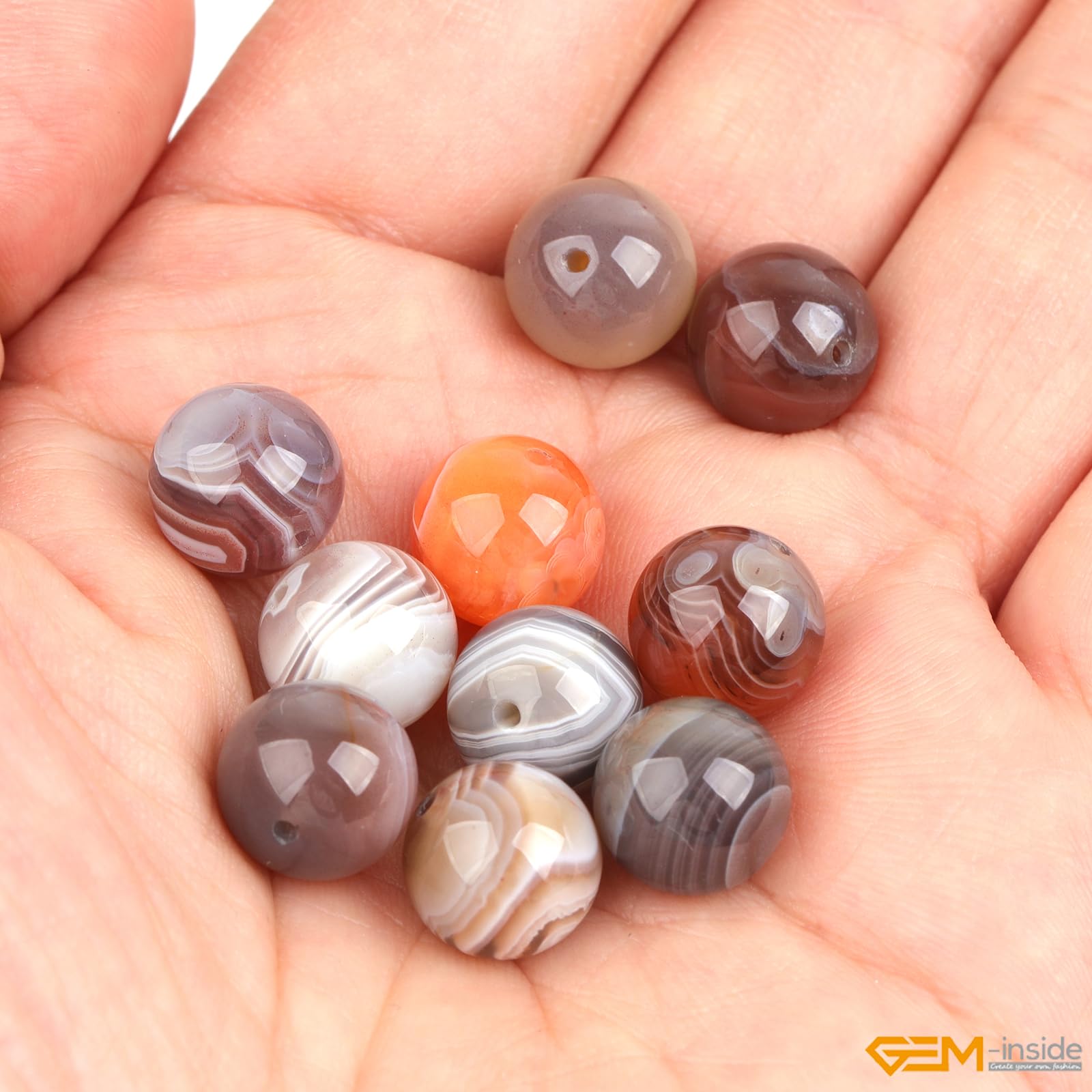 Cuentas De Ágata Botswana - 35 Piezas, 10 Mm, Con Hilo Elástico, Para Joyería DIY