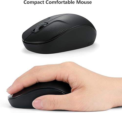 Vista 6 de Combo de teclado y ratón inalámbrico para Windows, combo de teclado y ratón inalámbrico externo de computadora de tamaño completo 2.4G para laptop