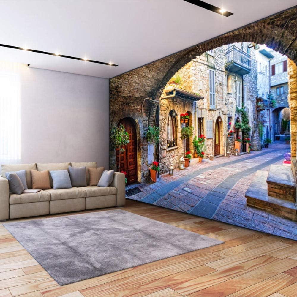 壁紙カスタム写真壁紙壁画3dイタリアの町のストリートビューヨーロッパの風景の壁装材 150x1cm 贈答品
