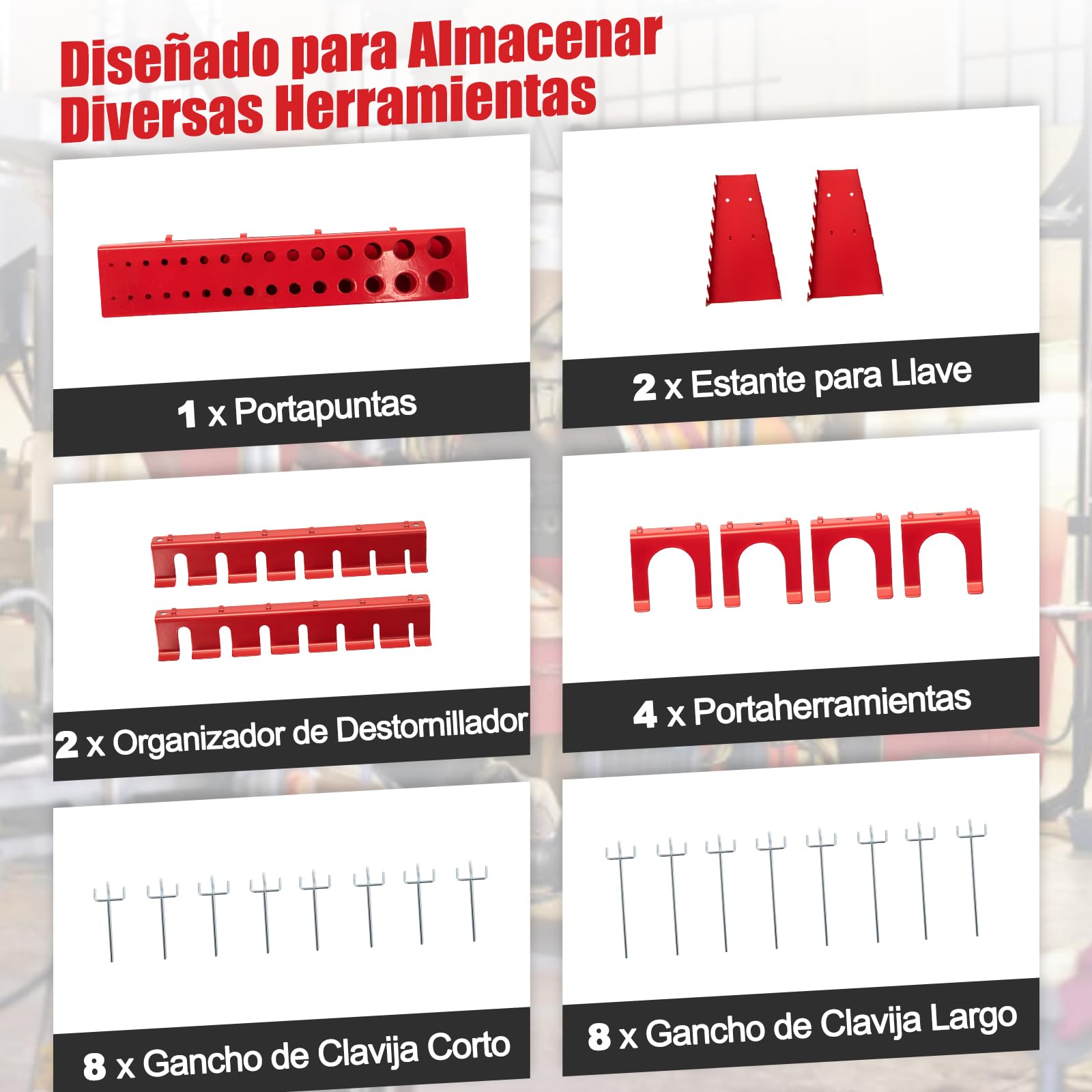 GOPLUS Banco de Trabajo con Panel Perforado, 121x61x156 cm, Organizador de Herramientas