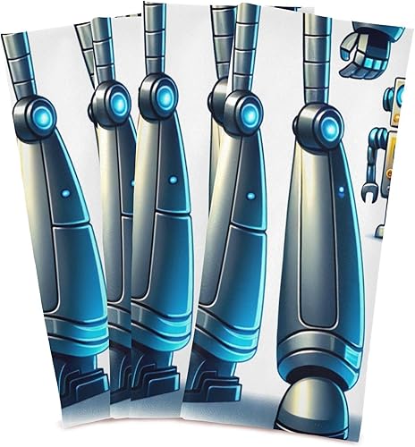 Miniatura 2 de GAIREG Cute Cartoon Robots Tea Towls, 28x18 Inch Decorative Kitchen Towels Farmhouse Style