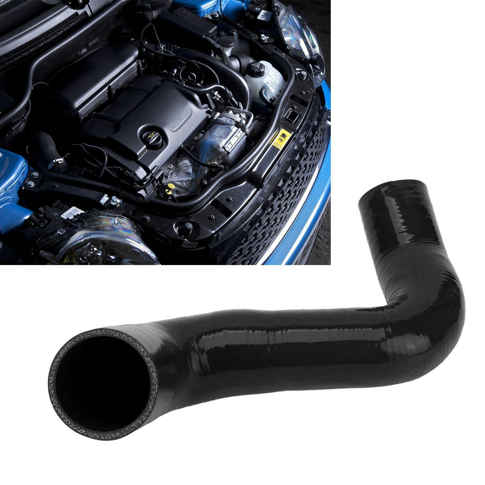 Geräuscherzeuger Löschrohr für Cooper S N14 N18 1.6L R55 R56 R57 R58 R59 R60, Auto Tuning Geräuschgenerator Löschsilikonschlauch für Cooper S (Schwarz)