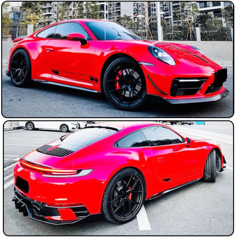 Rear Carbon Fiber 911 Side Skirts Fits for Porsche 911 992 Carrera 4 S 4S Coupe 2-Door 2019-2020 CF Under Door Rocker Panels Valance Extension Lip Factory Outlet