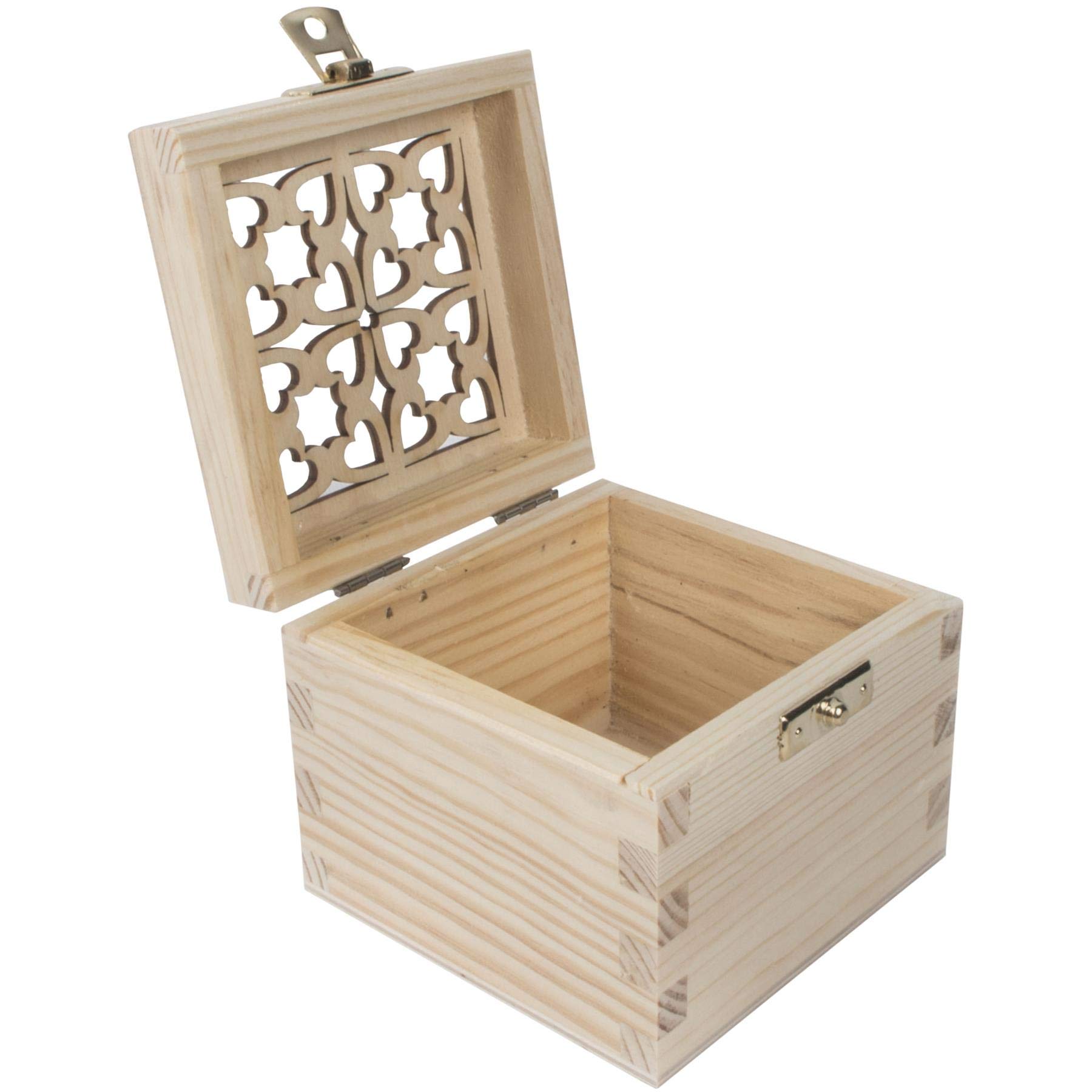 Creative Deco Holz-Kiste mit Deckel und Verschluss | 24 x 10,5 x 5,7 cm