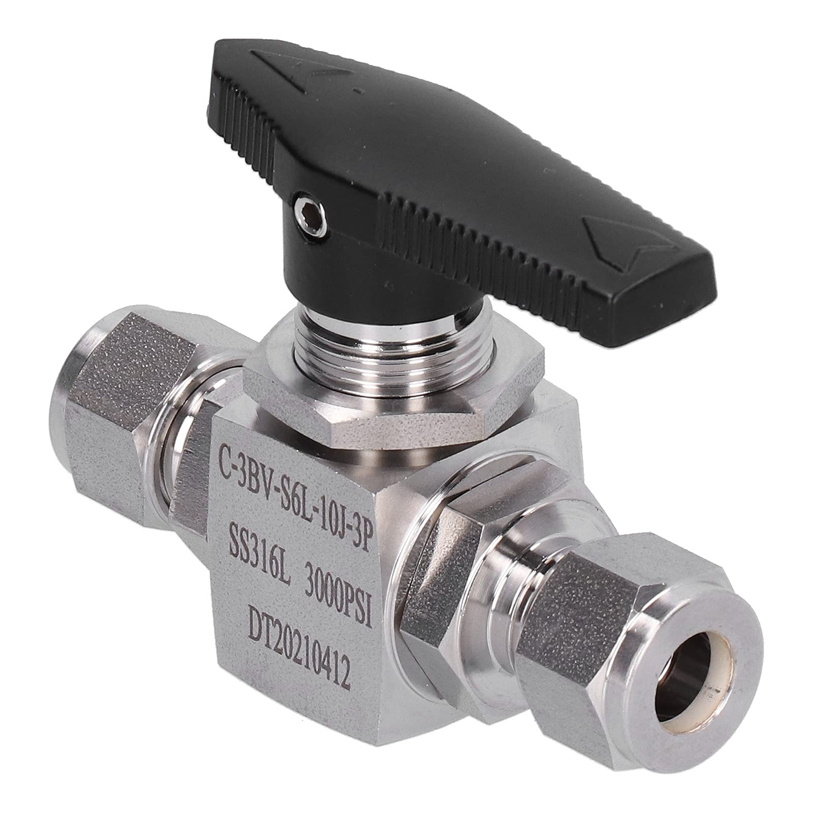 Fafeicy Válvula de Bola Mini de Acero Inoxidable 316L, Dispositivo de 3