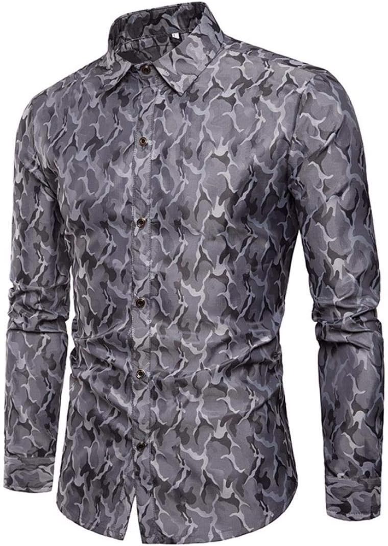 Mens Long Sleeve Shirt,Amiley Men's Slim Fit Stripe Long Sleeve Print Button Shirts Formal Shirts Top