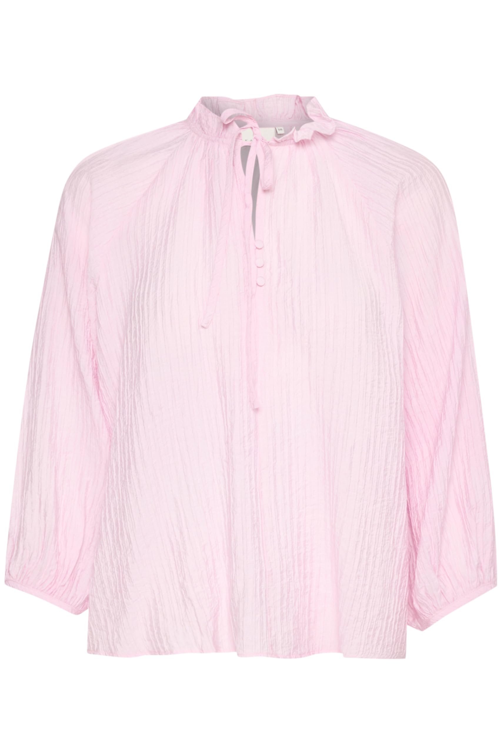 KAFFE Women's Blouse V-Notch Neck Buttons Regular Fit 3/4 Sleeves Hip Length, Lilac Snow, 16