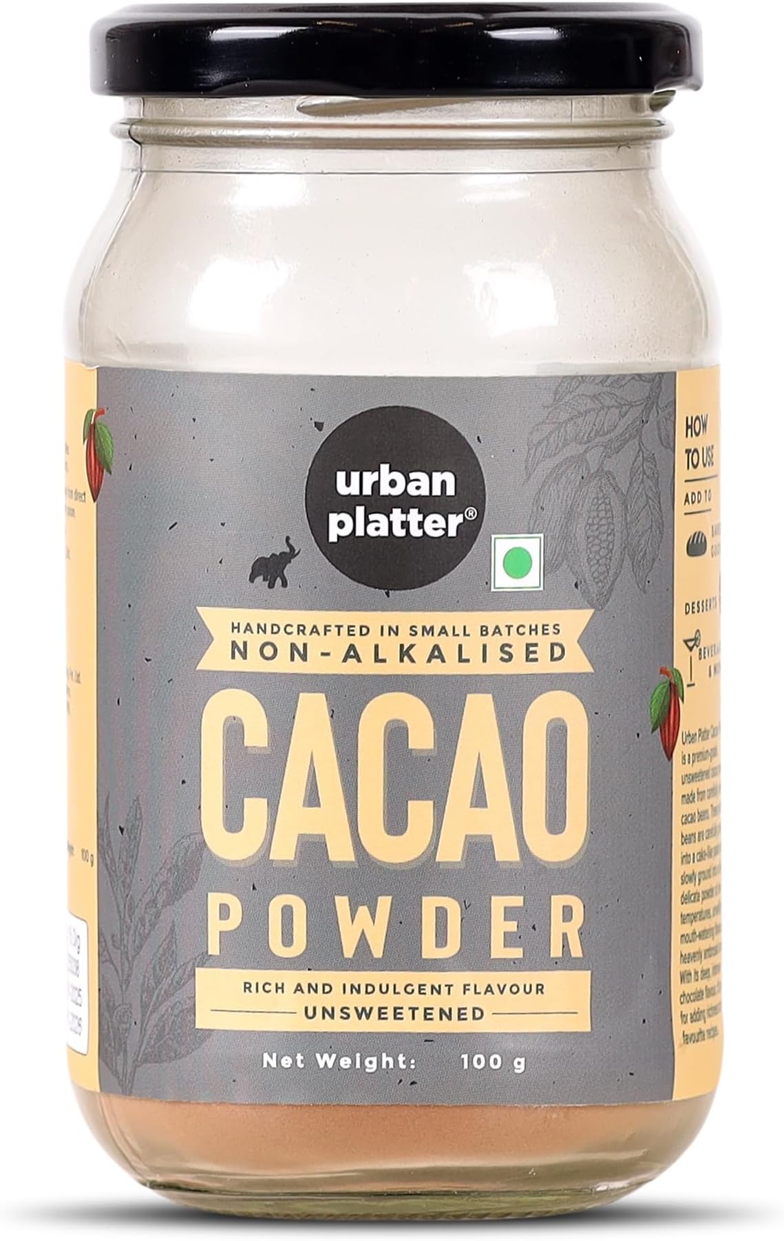 Non-Alkalized Cacao Powder, 100g