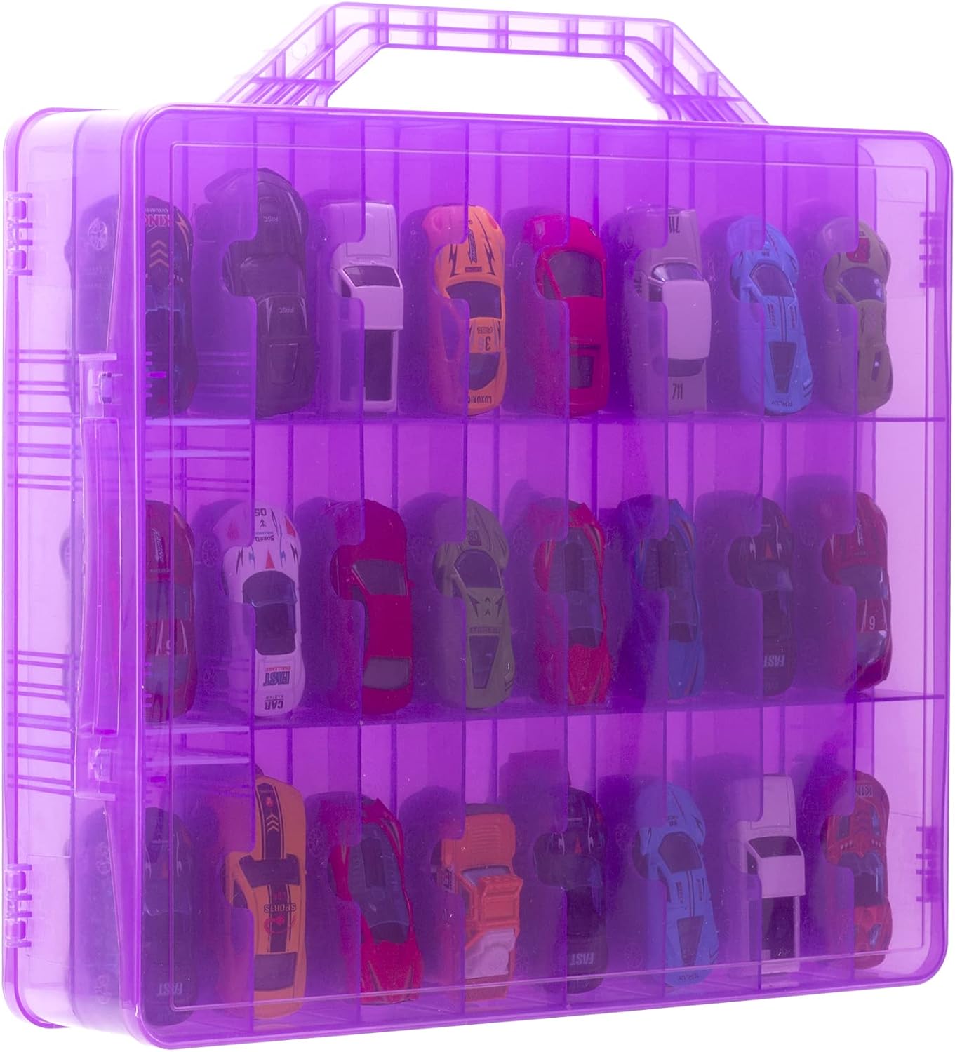 KISLANE Double Sided Toy Car Storage Case for 48 Hot Wheels