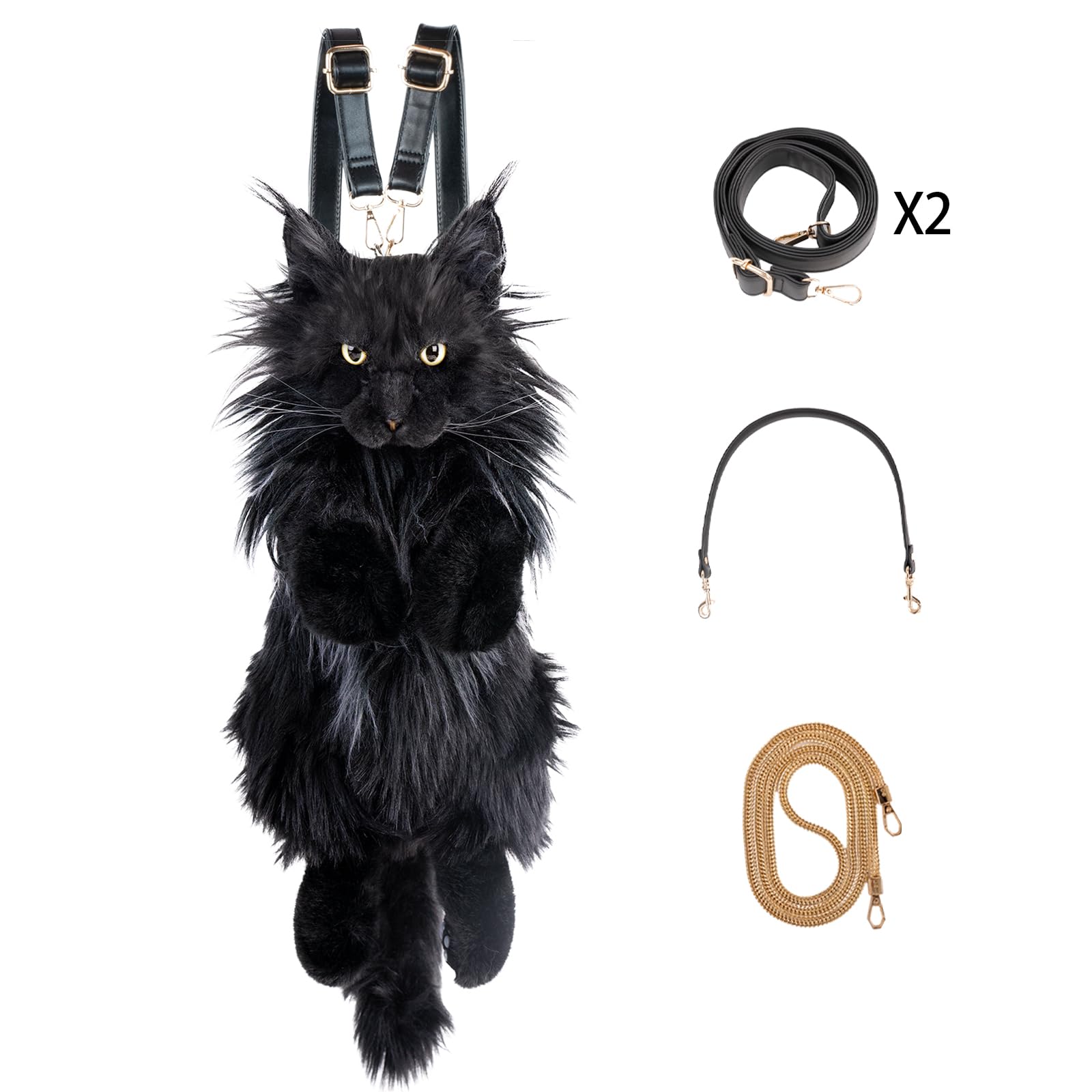 Chongker Mochila De Gato Negro Chongker Marionetas De Simulación