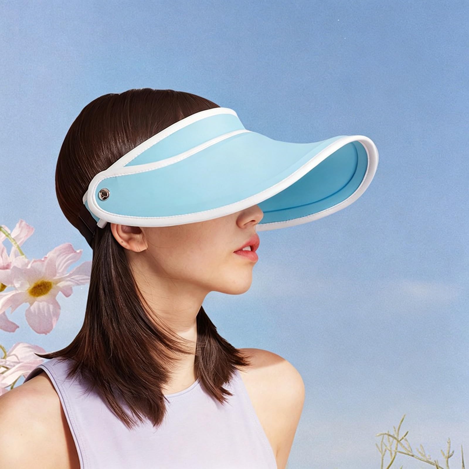 Visera Solar Transpirable Que Absorbe La Humedad, Visera Deportiva for Mujer, Ajuste Ligero y Ajustable
