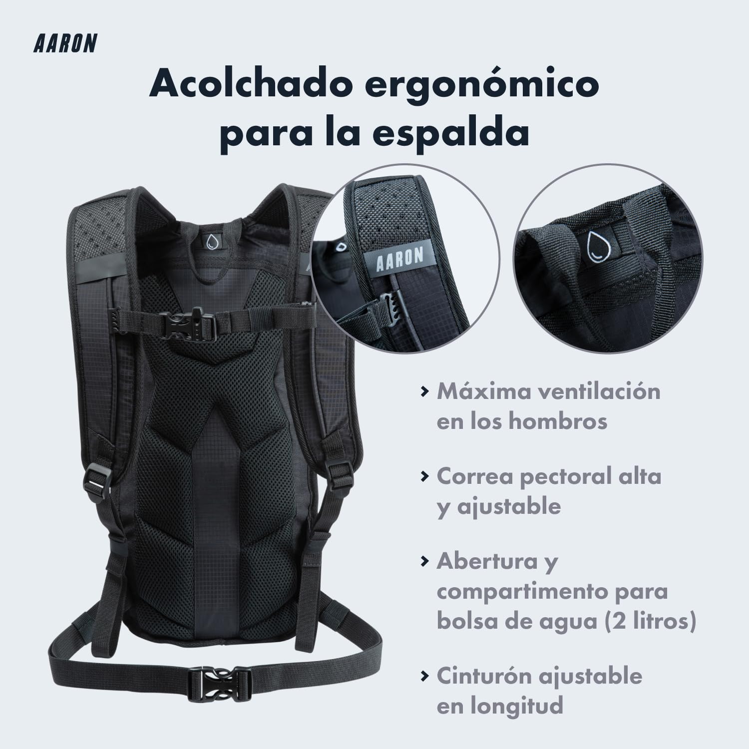 AARON Mochila pequeña y de esquí, mochila de bicicleta de montaña de 8 l, impermeable con protección contra la lluvia, mochila de senderismo pequeña para hombre y mujer