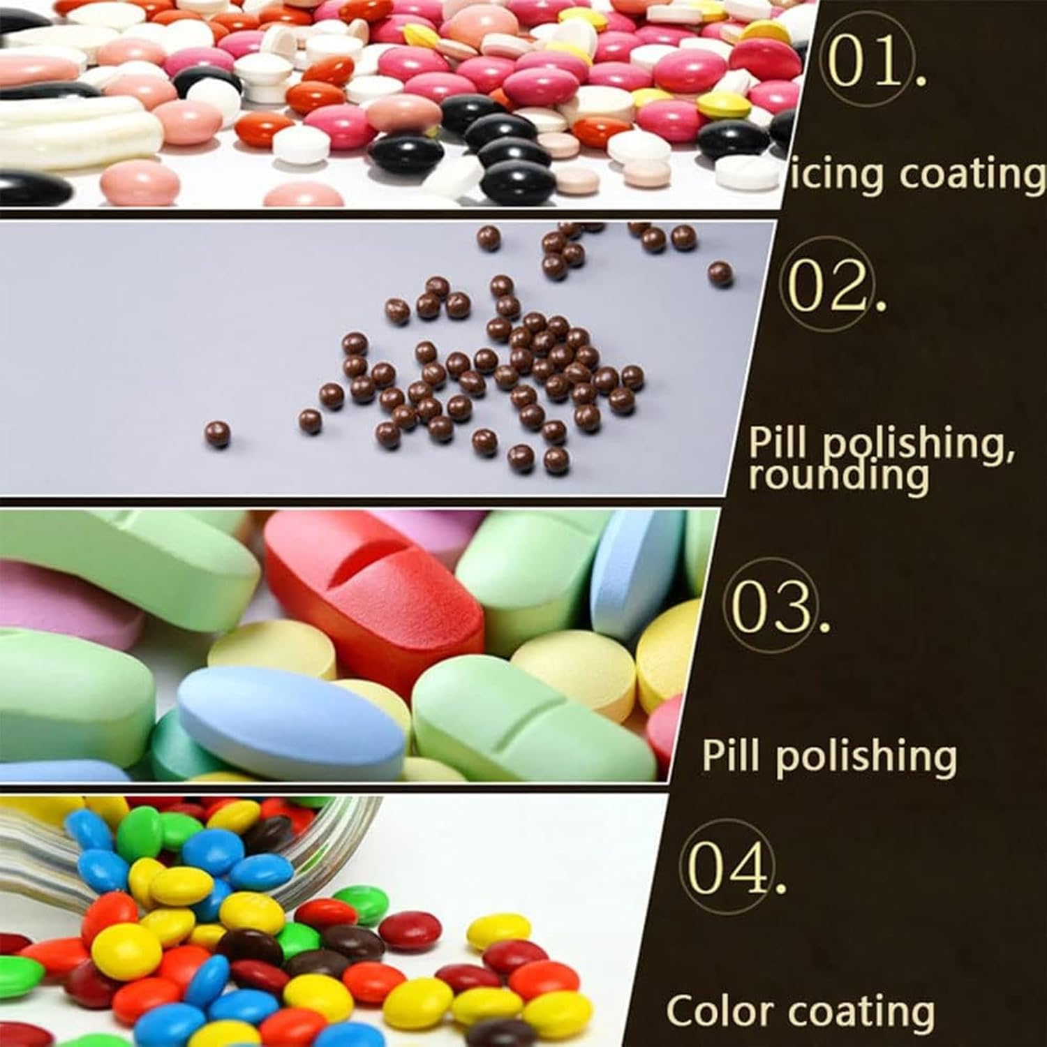 Electric Sugar Coating Machine, 2-5KG/H Professional Sugar Ball Coating and Drying Polishing Coater, Roating Speed Adjustable, for Food Industries and Pharmaceutical